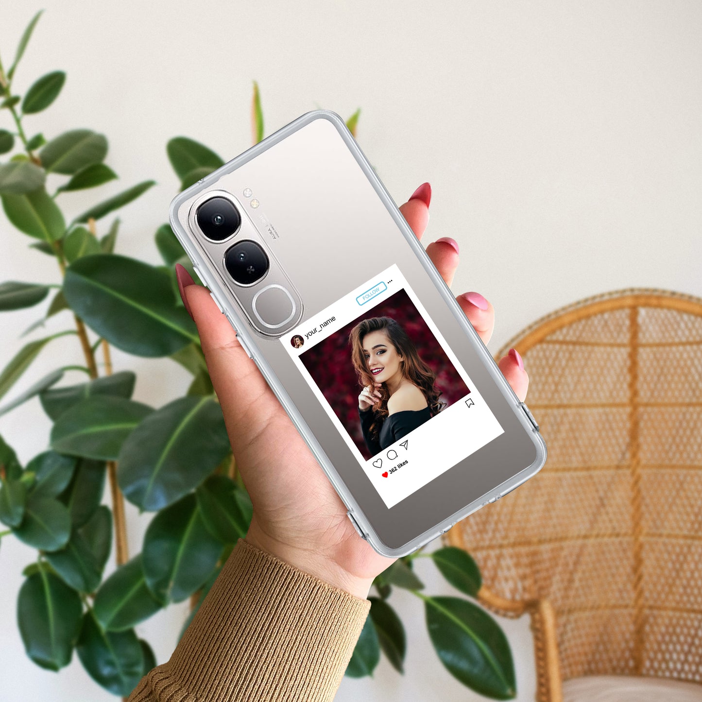 Customize Photo With Name Transparent Silicon Case For Vivo