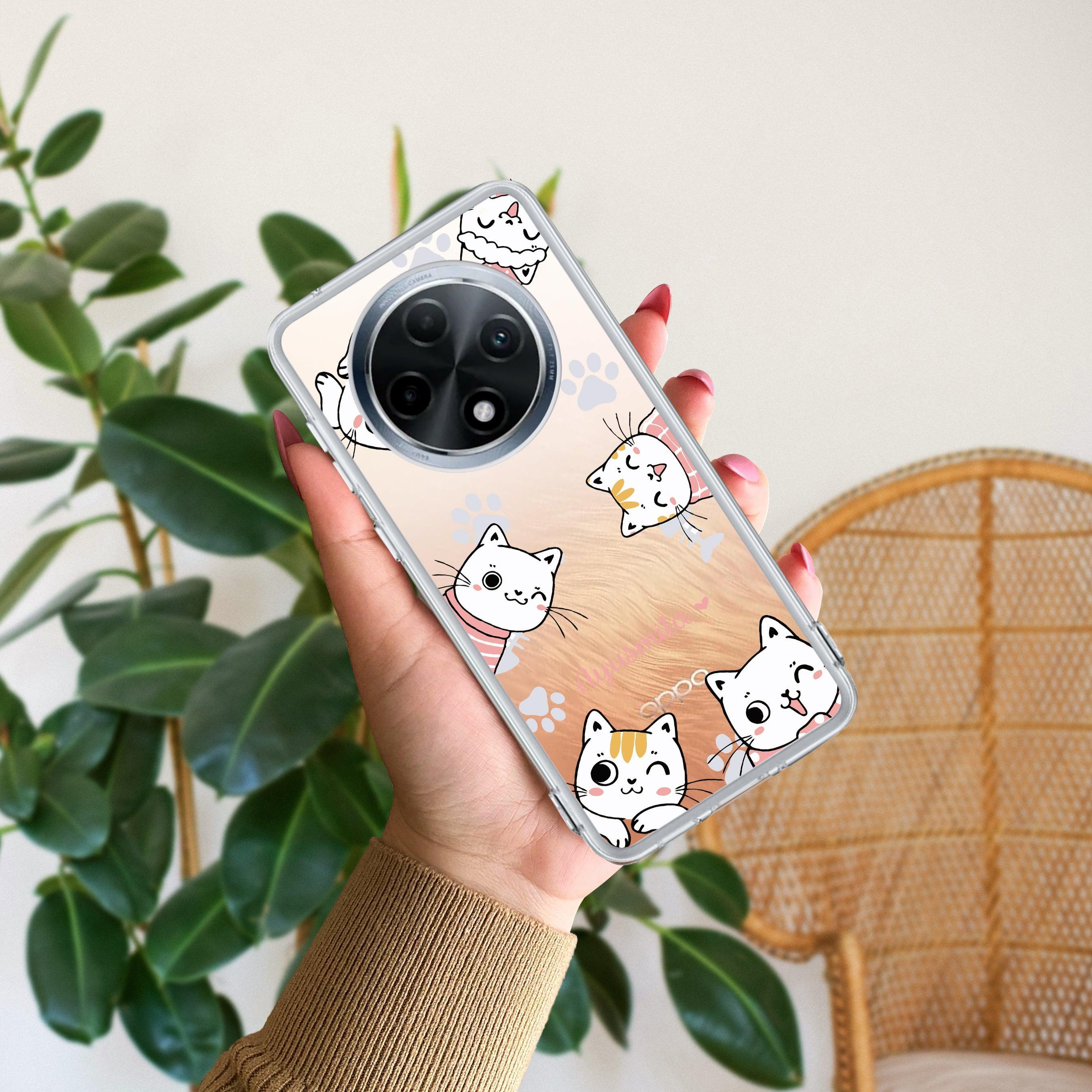 Cute Cat Customize Transparent Silicon Case For Oppo - ShopOnCliQ