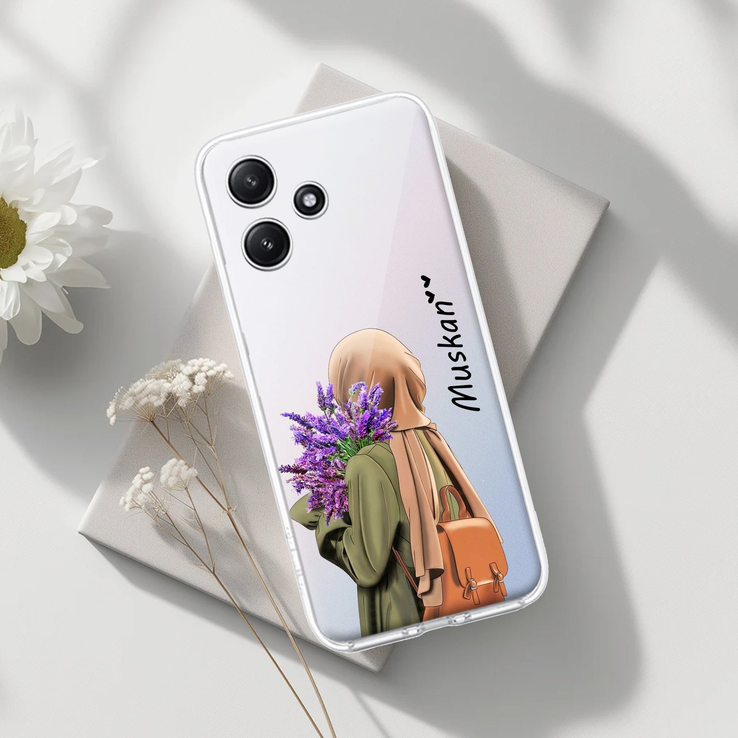 Personalized Hijab Girl Transparent Silicon Case For Poco