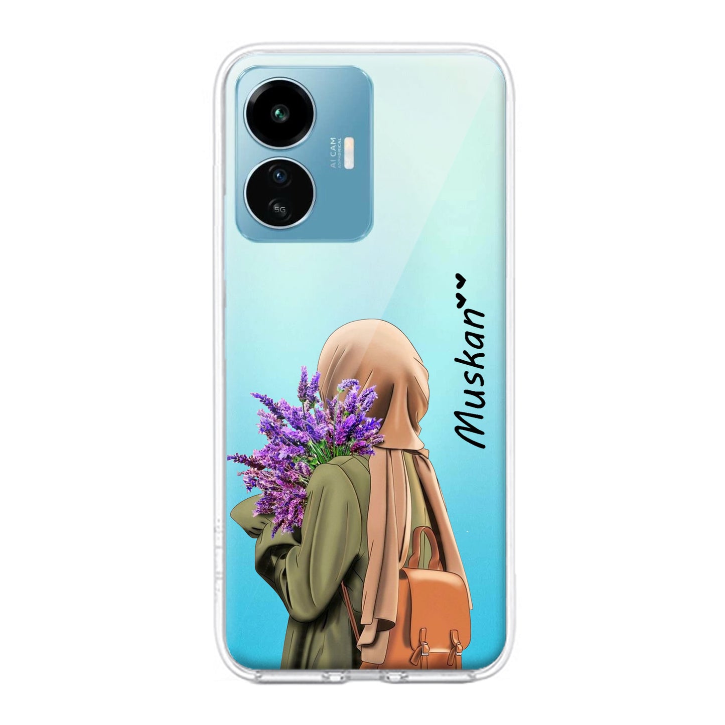 Personalized Hijab Girl Transparent Silicon Case For iQOO