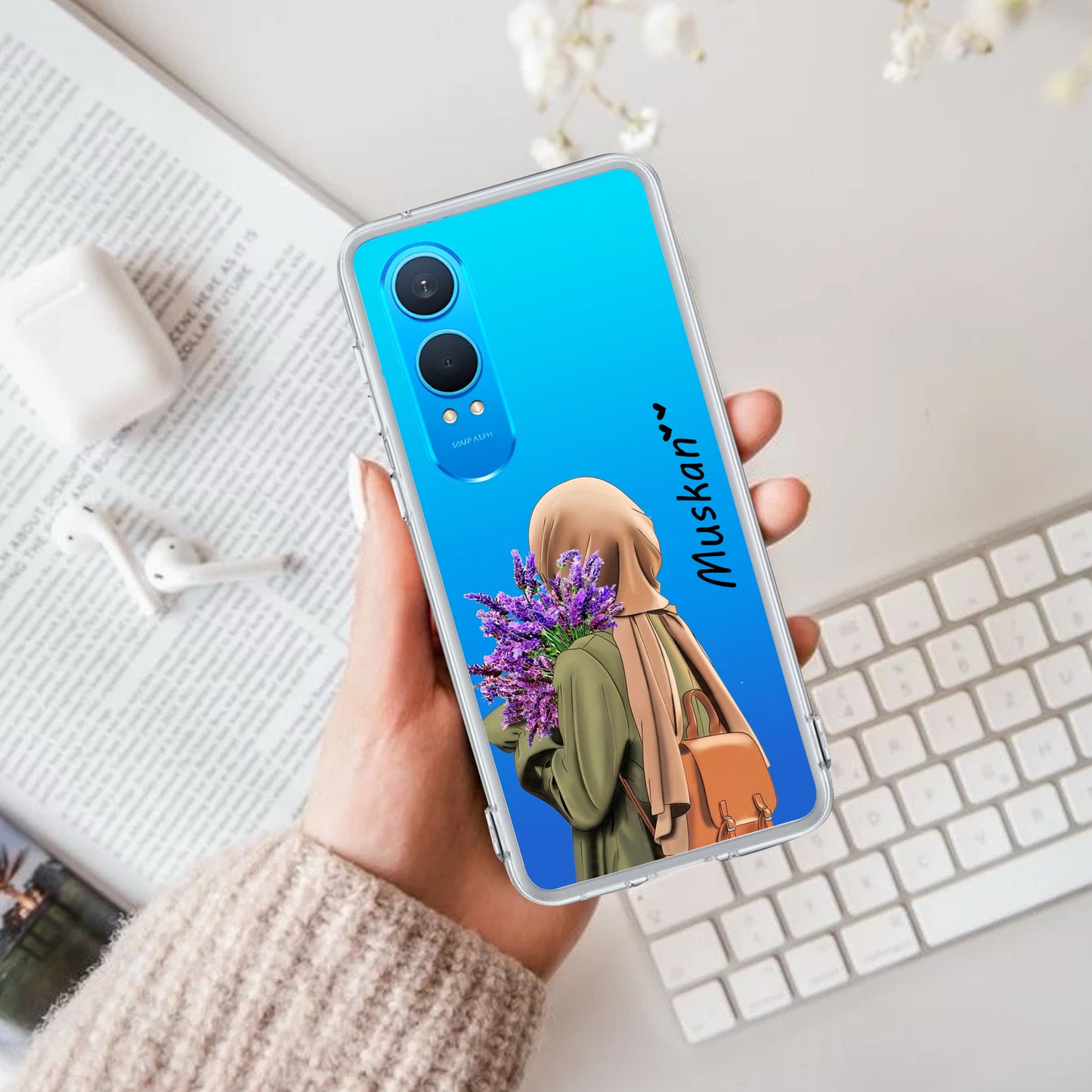 Personalized Hijab Girl Transparent Silicon Case For OnePlus