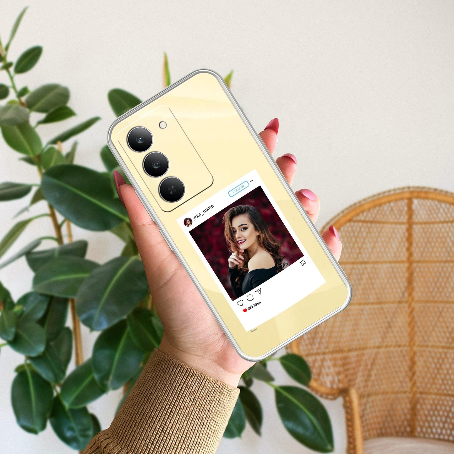 Customize Photo With Name Transparent Silicon Case For Realme/Narzo