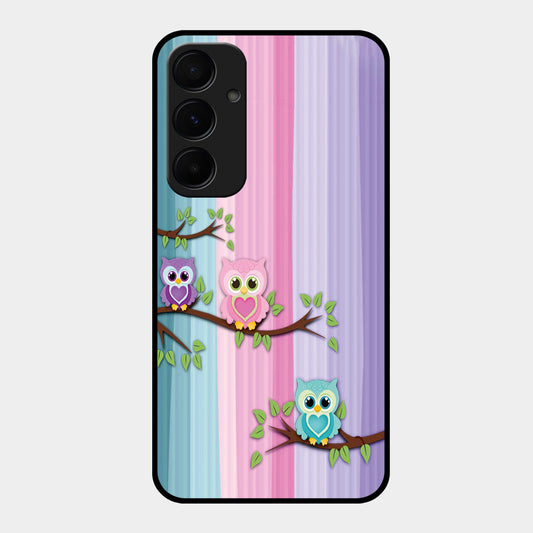 Owl Glossy Metal Case Cover For Samsung