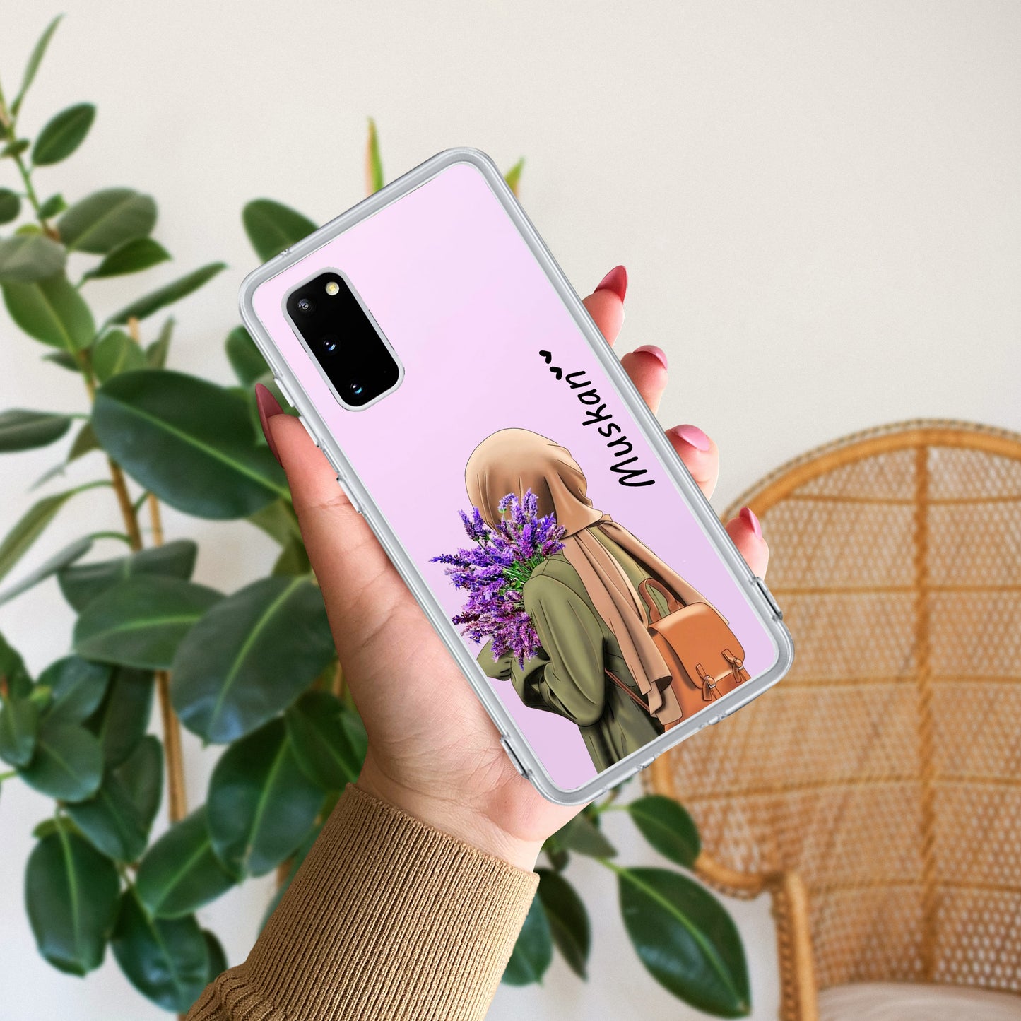 Personalized Hijab Girl Transparent Silicon Case For Samsung