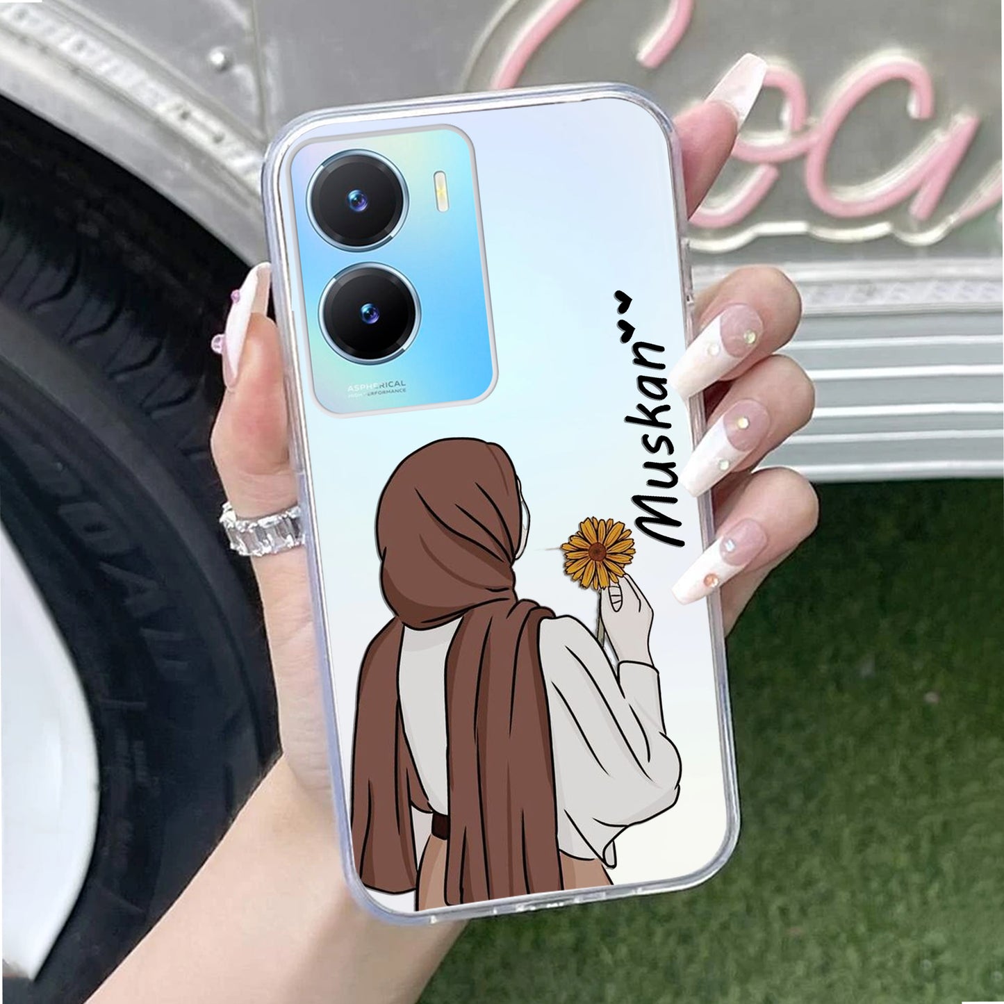 Personalized Hijab Girl Transparent Silicon Case V2 For Vivo