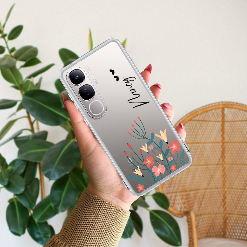 MultiColor Floral Customize Transparent Silicon Case For Vivo V21 5G