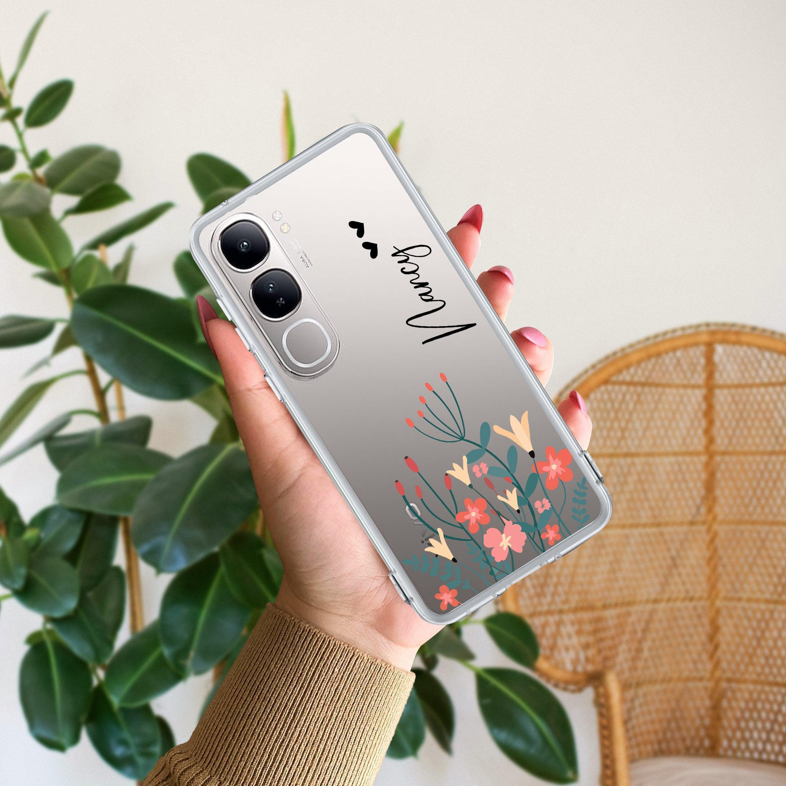 MultiColor Floral Customize Transparent Silicon Case For Vivo V21 5G