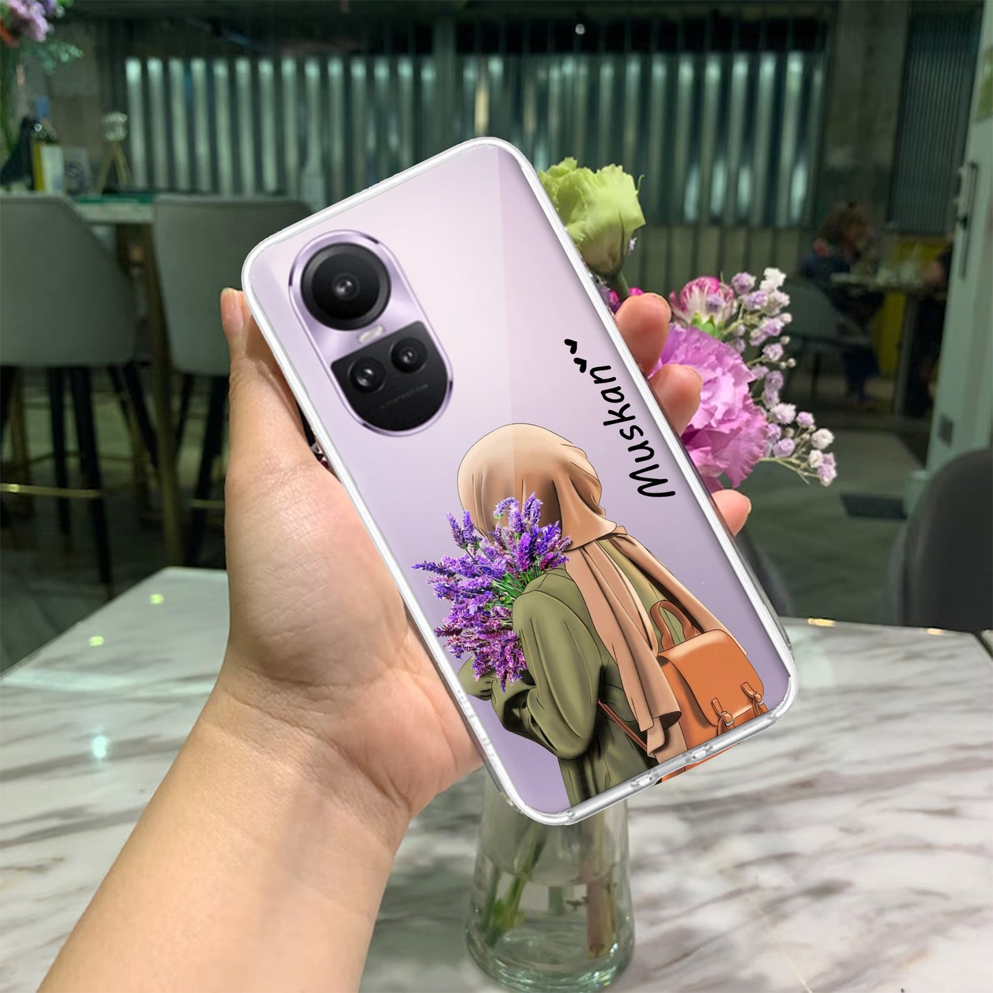 Personalized Hijab Girl Transparent Silicon Case For Oppo