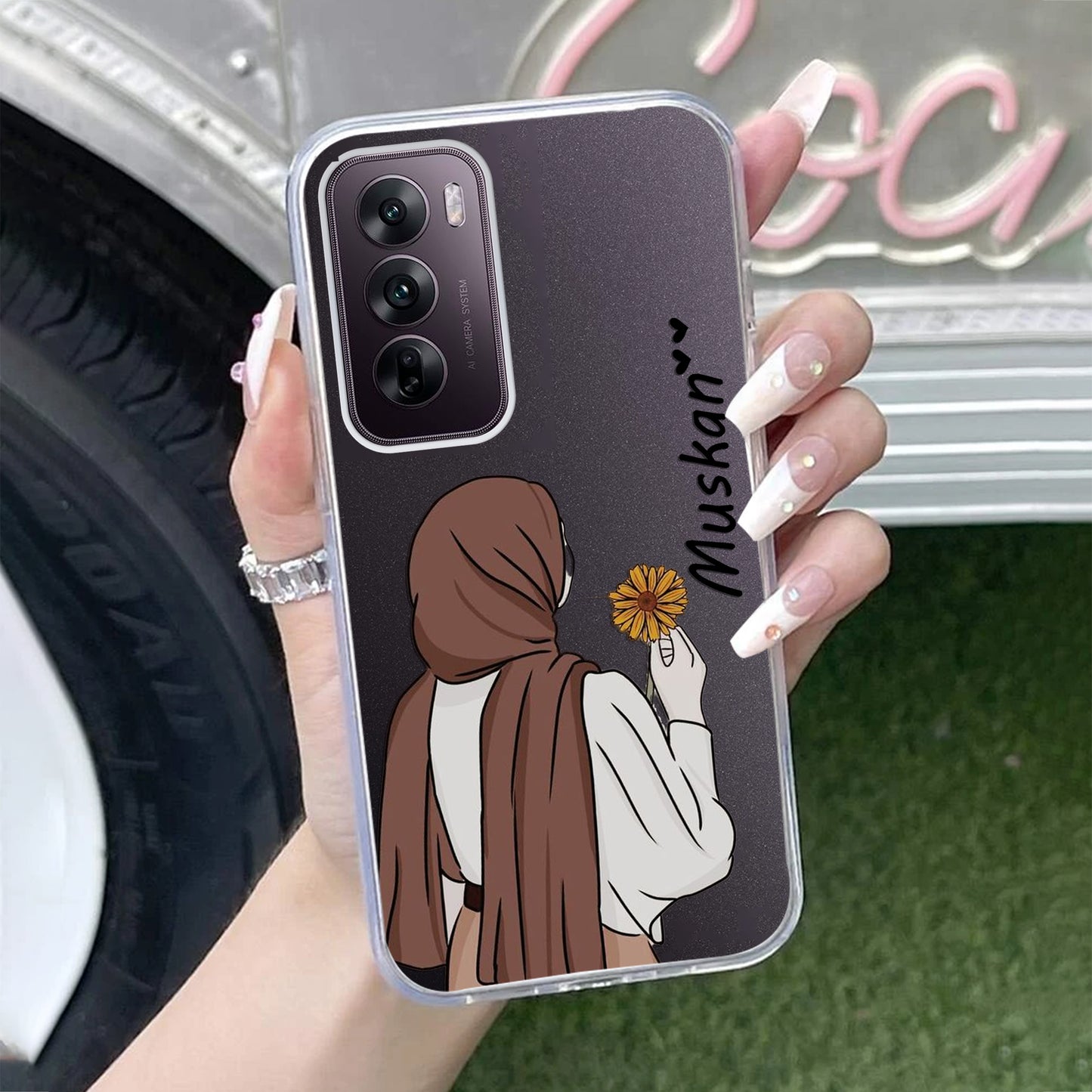 Personalized Hijab Girl Transparent Silicon Case V2 For Oppo