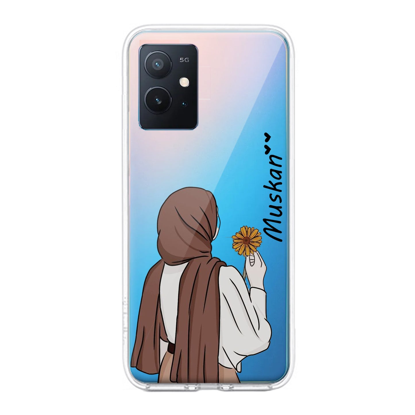 Personalized Hijab Girl Transparent Silicon Case For iQOO