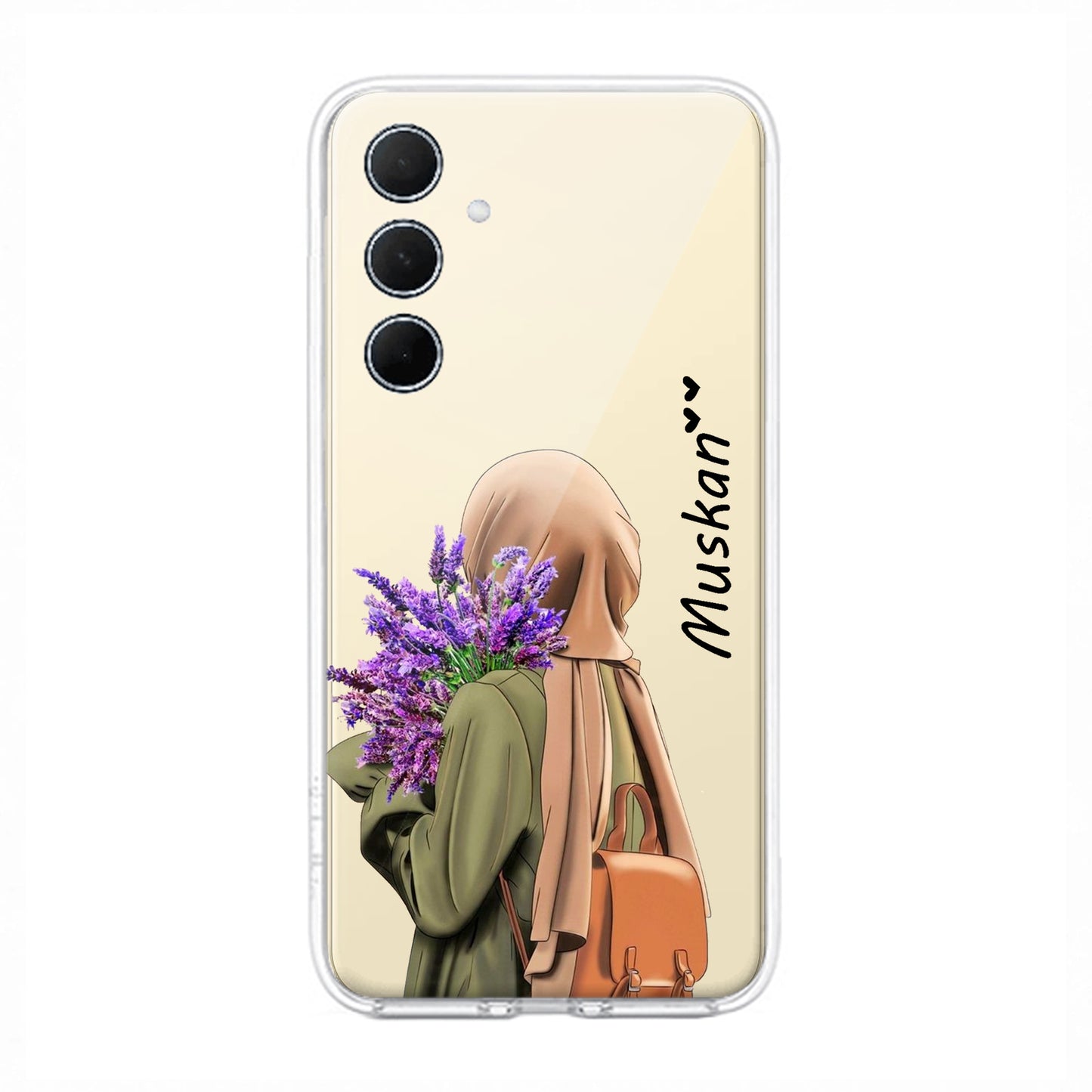 Personalized Hijab Girl Transparent Silicon Case For Samsung