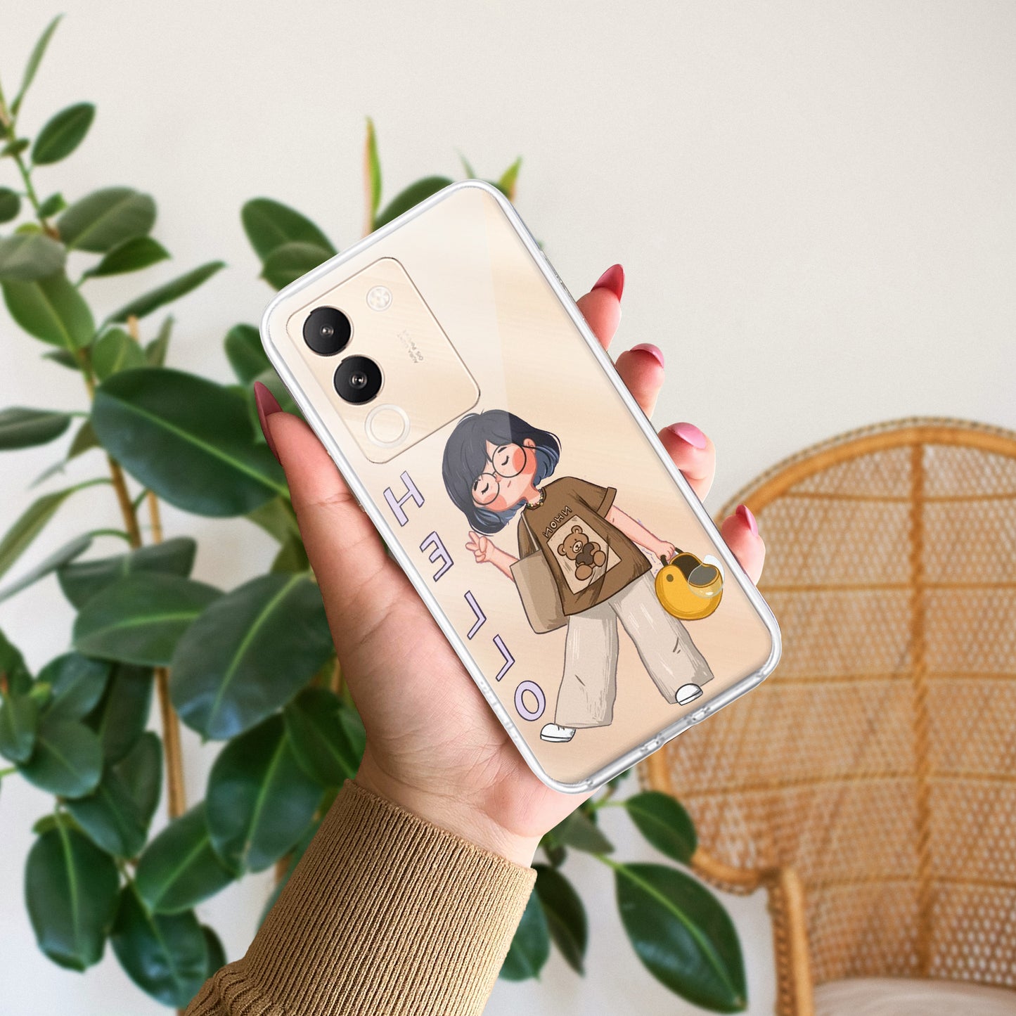 Hello Honey Transparent Silicon Case For Vivo