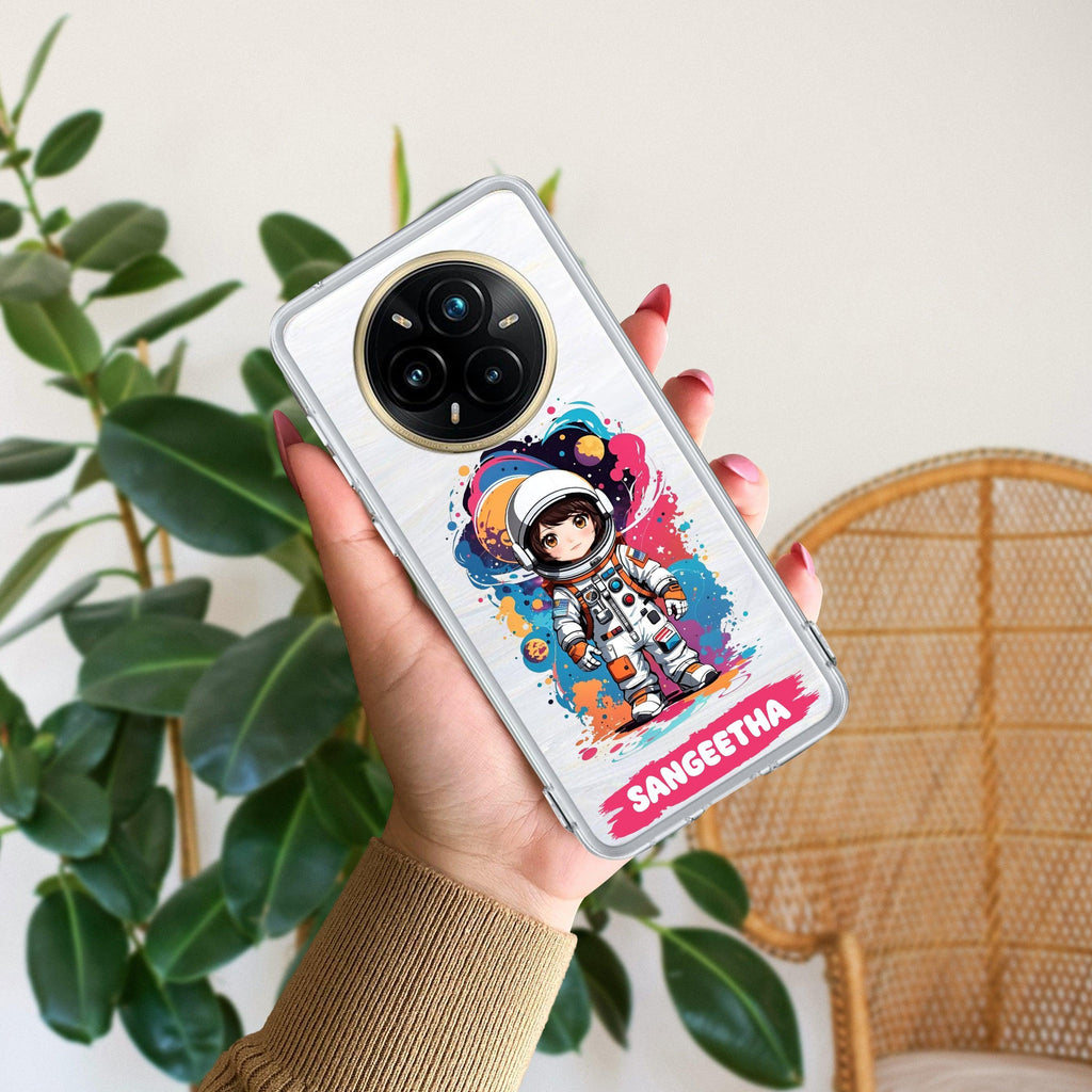 Astronaut Customize Transparent Silicon Case For Realme Narzo 70 Pro 5G
