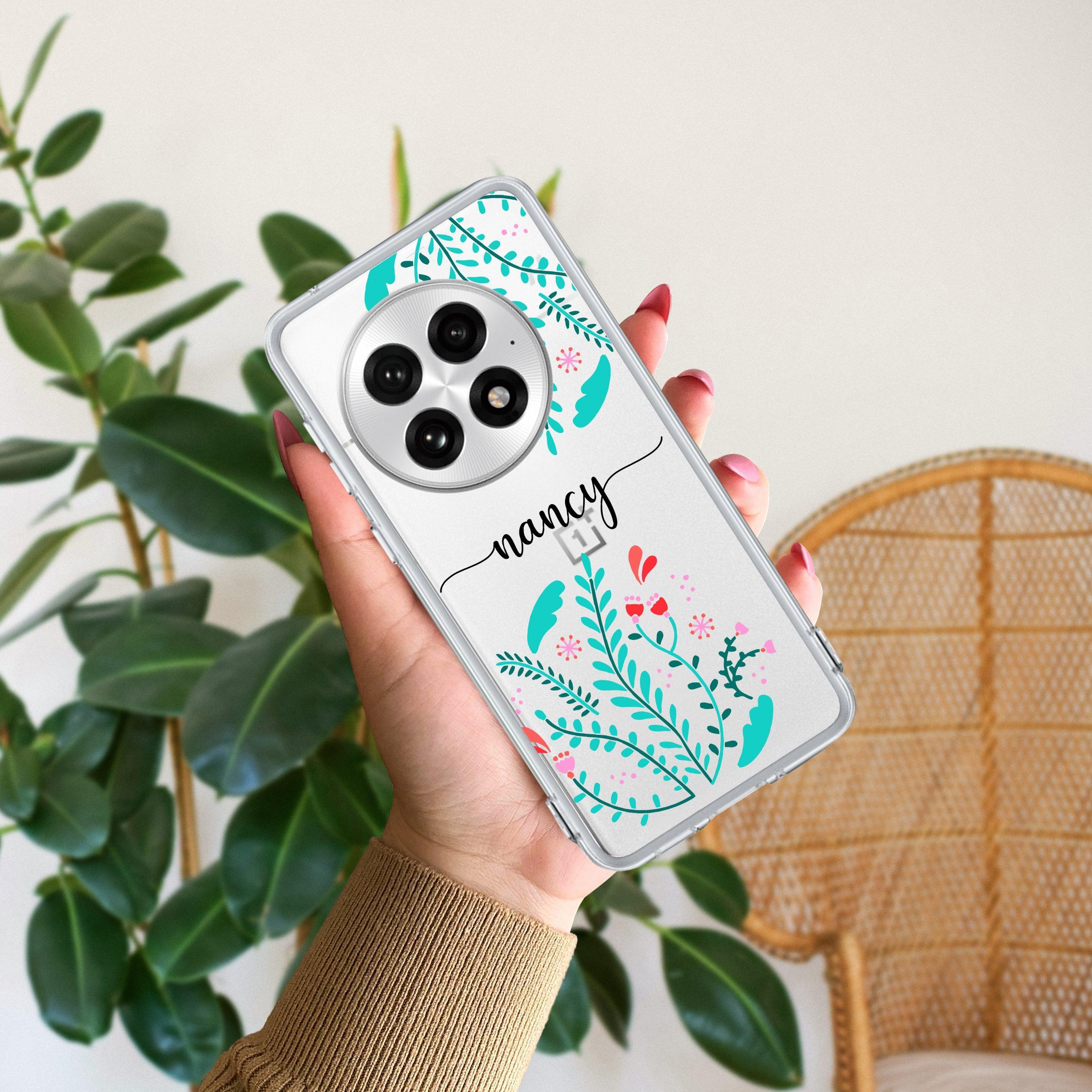Blue Floral Customize Transparent Silicon Case For OnePlus - ShopOnCliQ