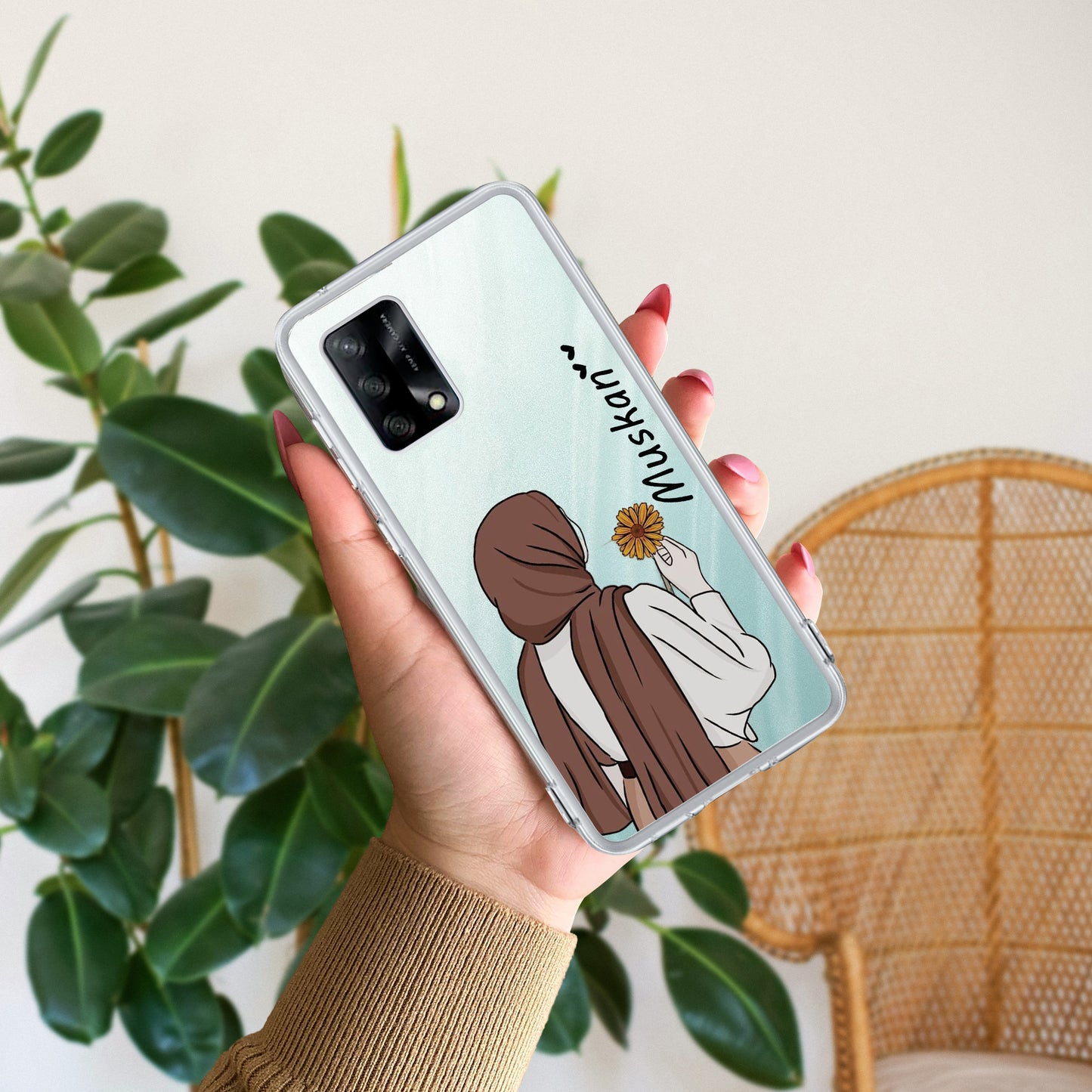 Personalized Hijab Girl Transparent Silicon Case V2 For Oppo