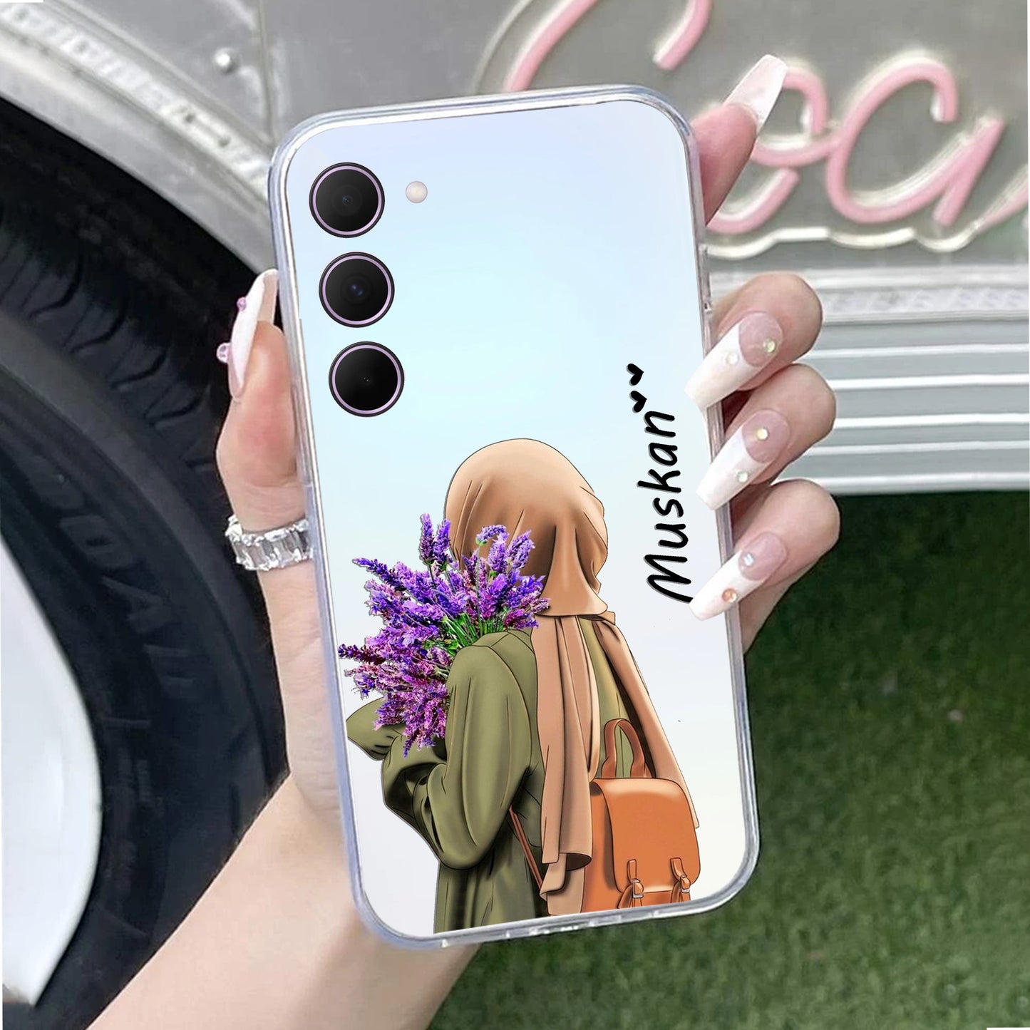 Personalized Hijab Girl Transparent Silicon Case For Samsung