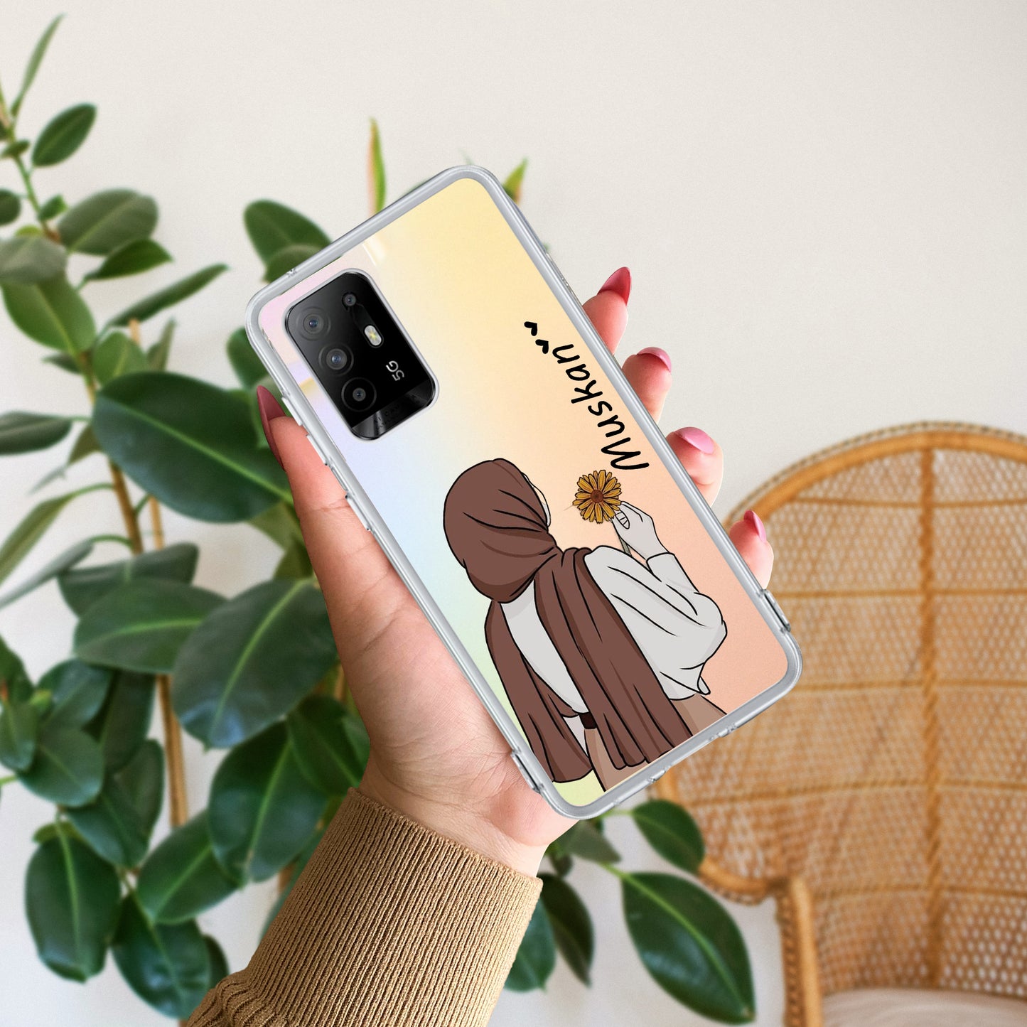 Personalized Hijab Girl Transparent Silicon Case V2 For Oppo