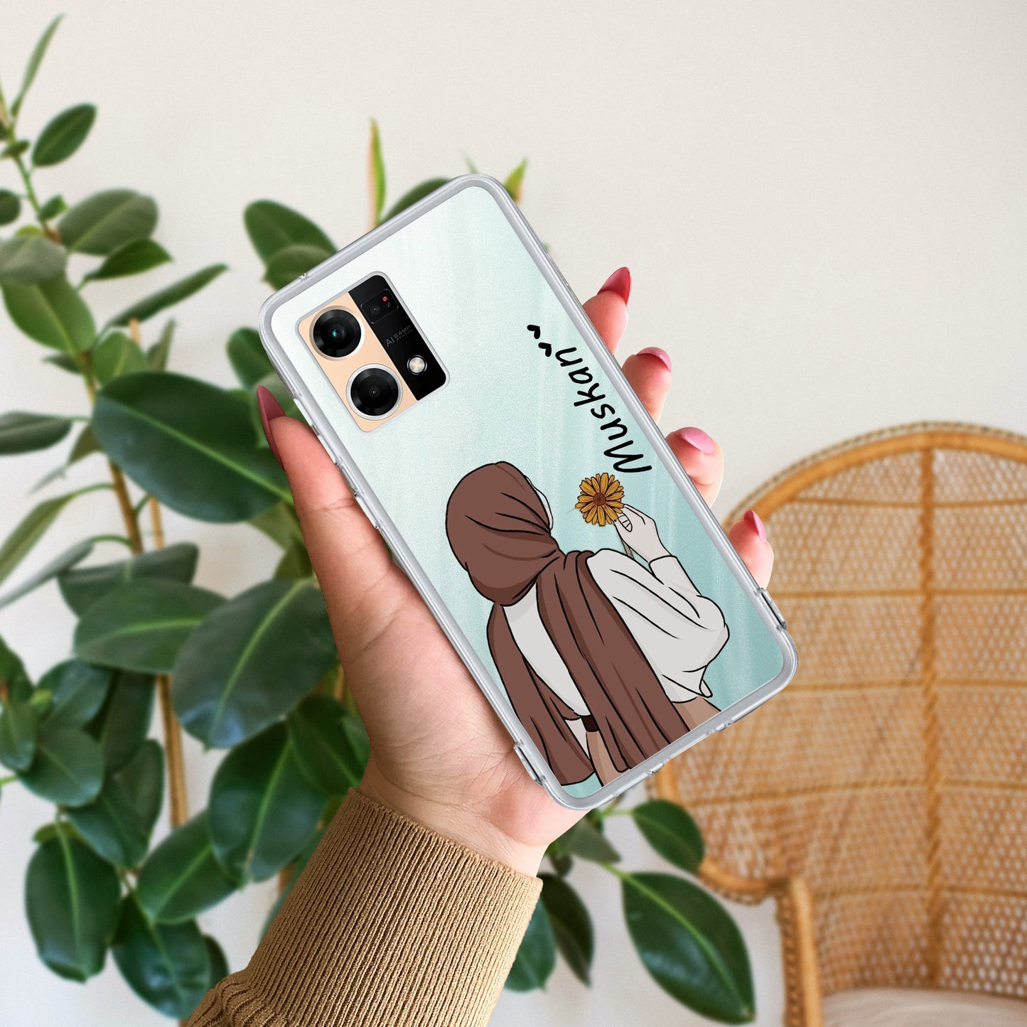 Personalized Hijab Girl Transparent Silicon Case V2 For Oppo