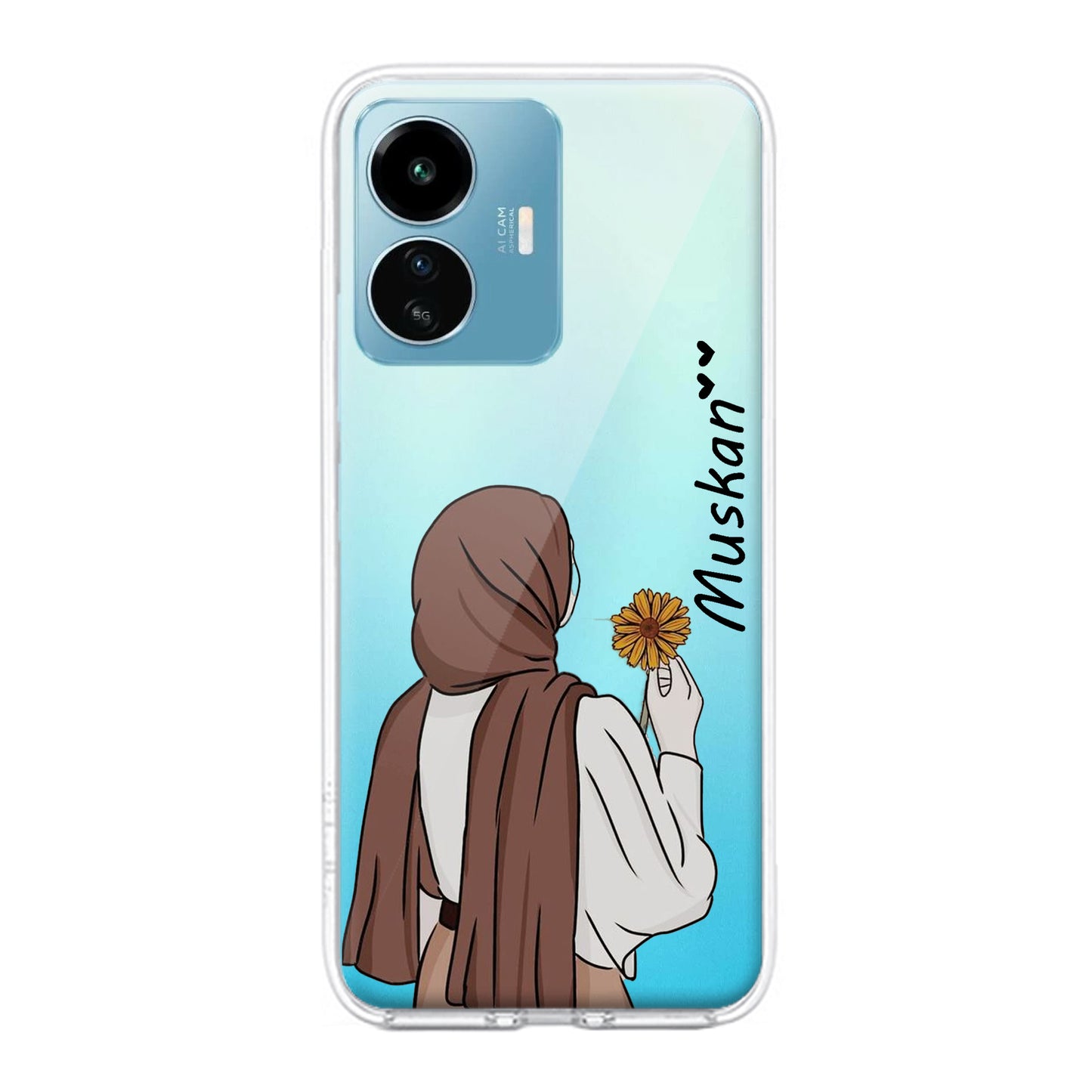 Personalized Hijab Girl Transparent Silicon Case For iQOO