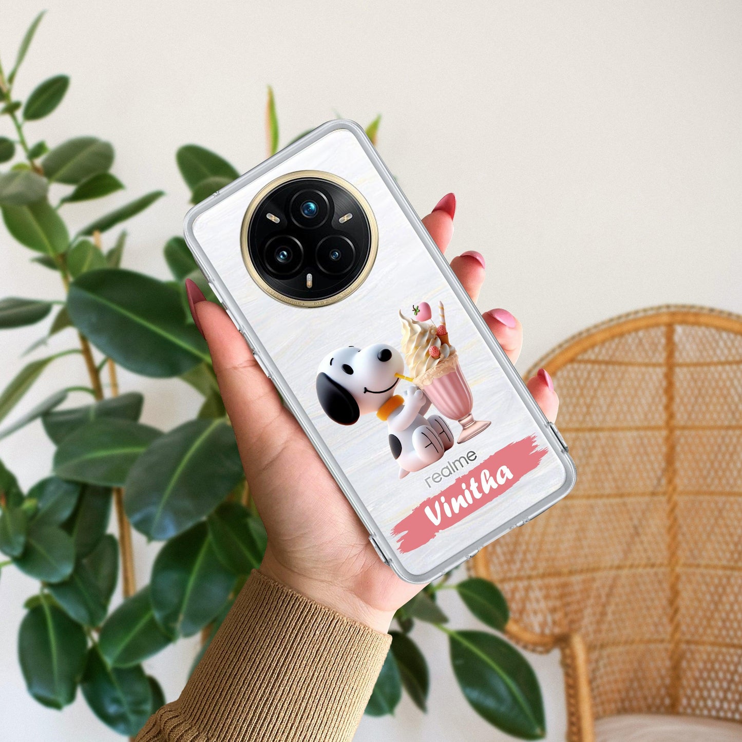 Snoopy Customize Transparent Silicon Case For Realme/Narzo