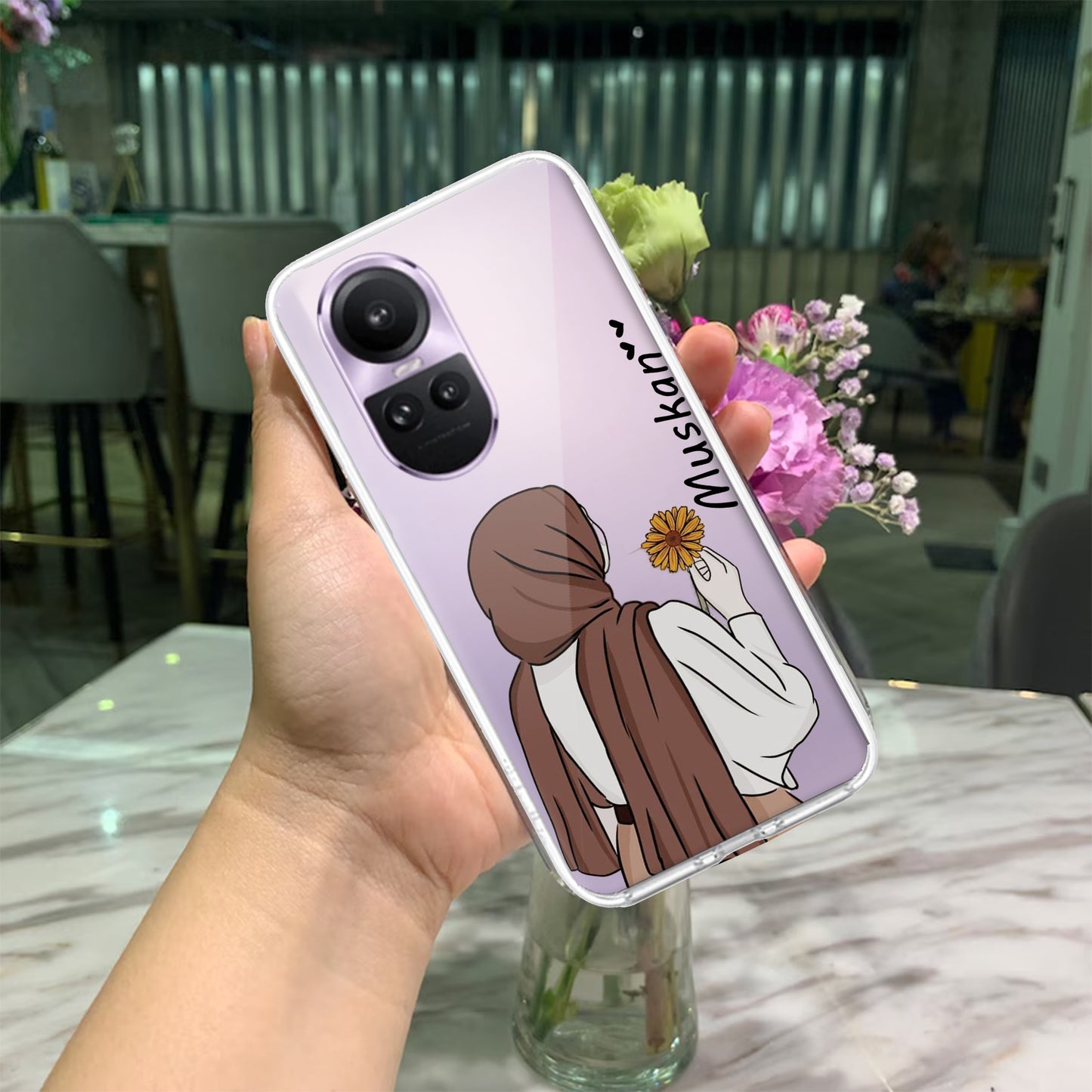 Personalized Hijab Girl Transparent Silicon Case V2 For Oppo