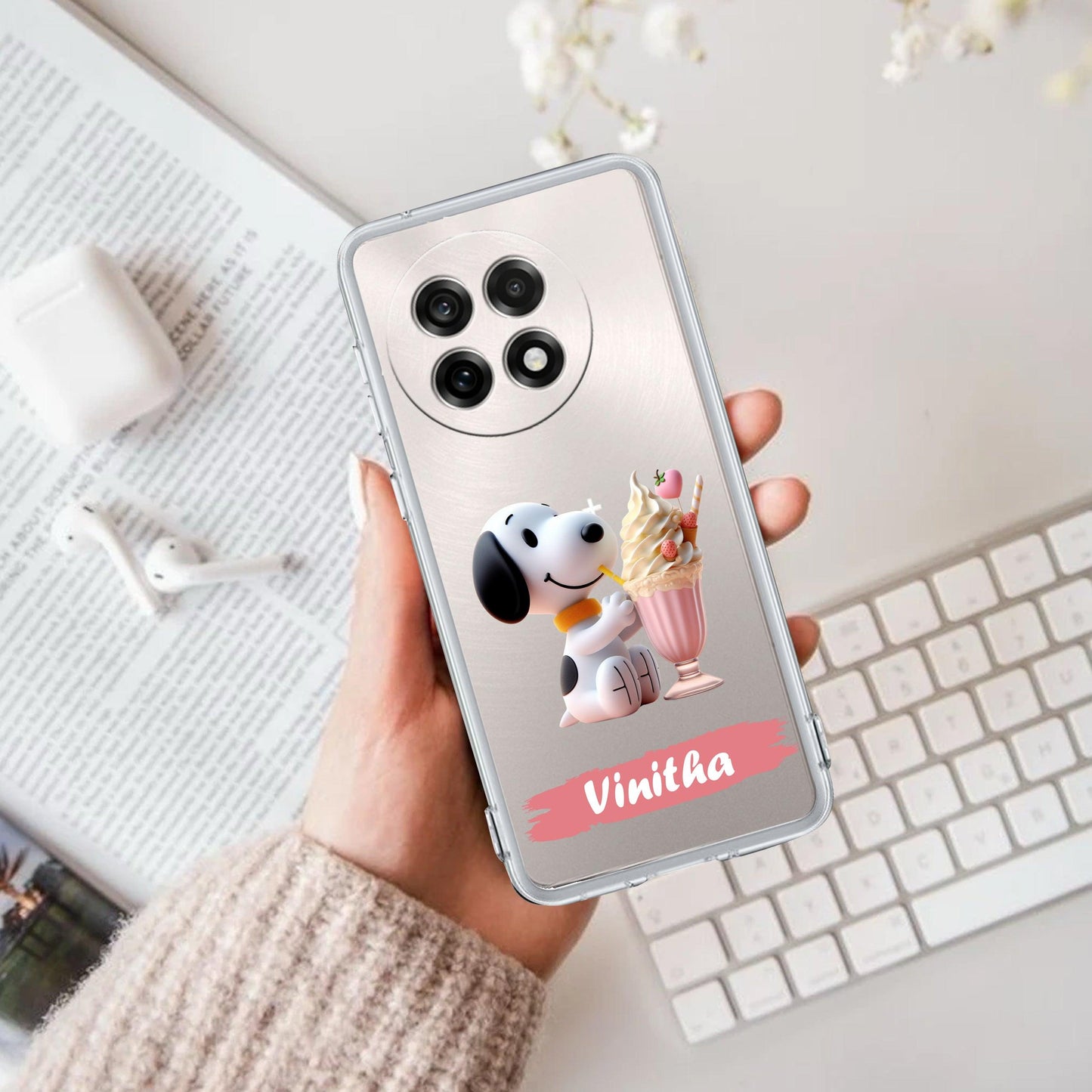 Snoopy Customize Transparent Silicon Case For OnePlus