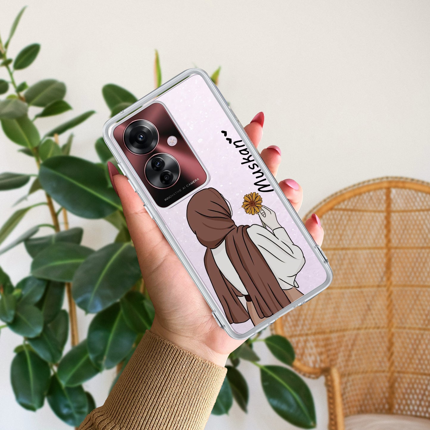 Personalized Hijab Girl Transparent Silicon Case V2 For Oppo