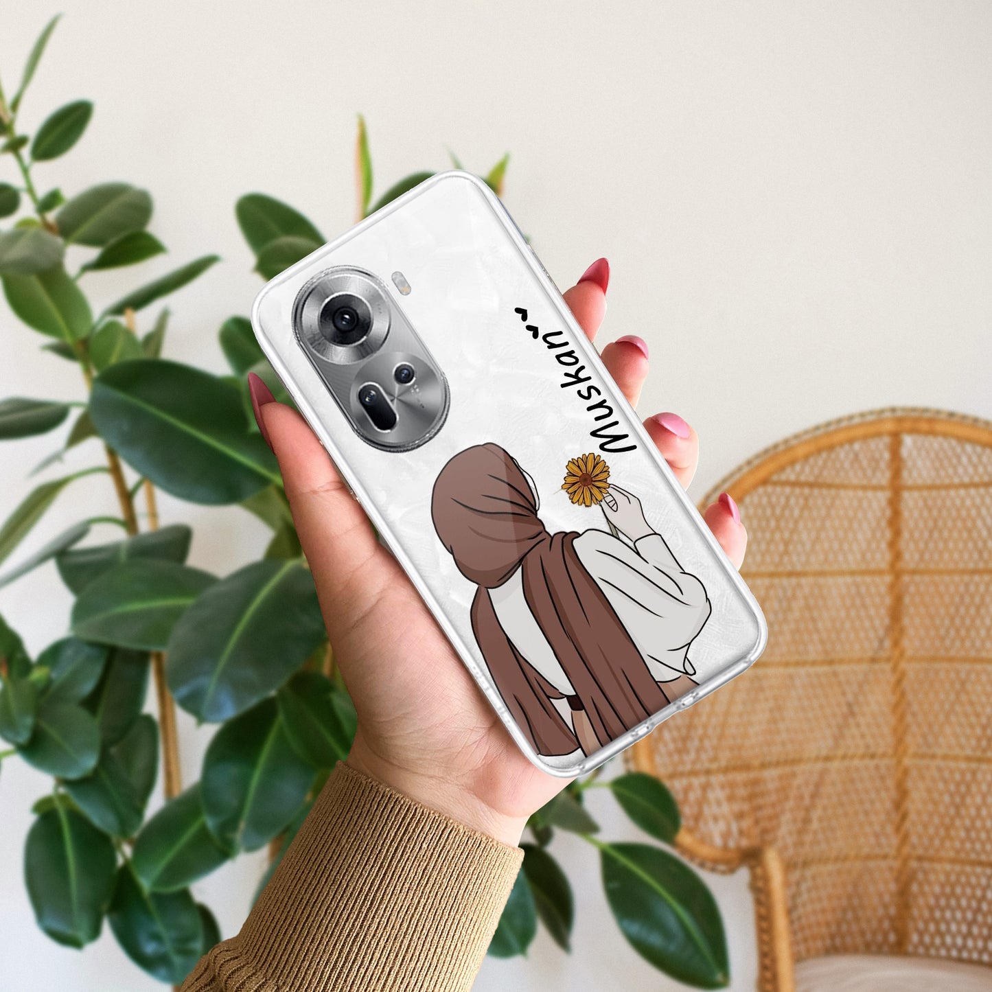 Personalized Hijab Girl Transparent Silicon Case V2 For Oppo