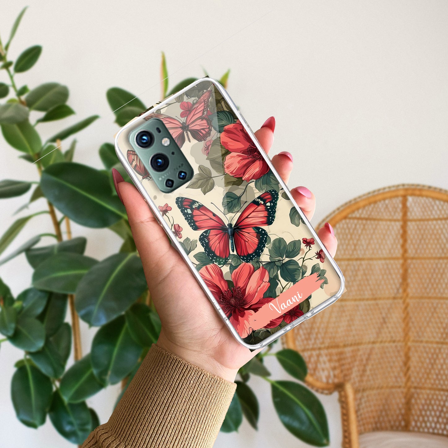 Butterfly Customize Transparent Silicon Case For OnePlus