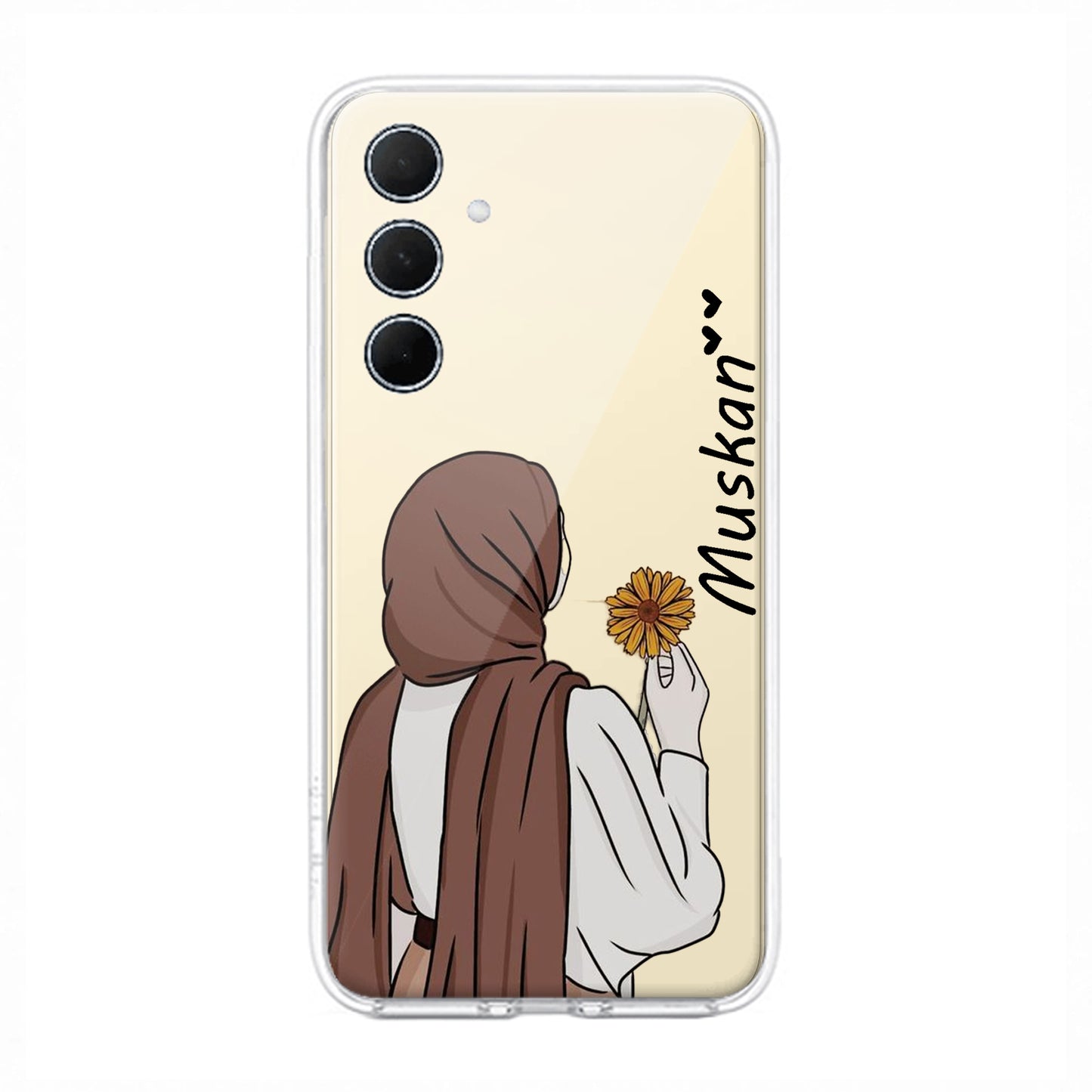 Personalized Hijab Girl Transparent Silicon Case V2 For Samsung