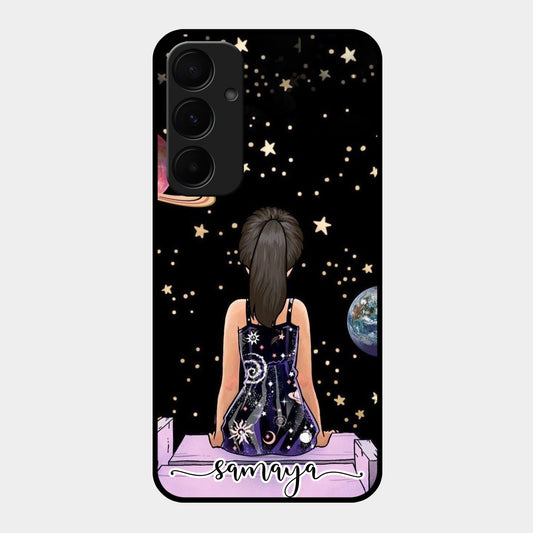 Moon Girl Glossy Metal Case Cover For Samsung