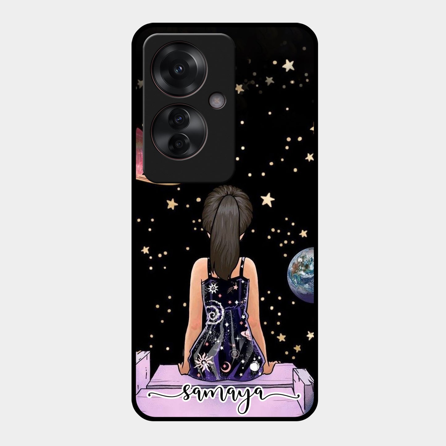 Girl In Universe Customised Glossy Metal Case Cover For Oppo