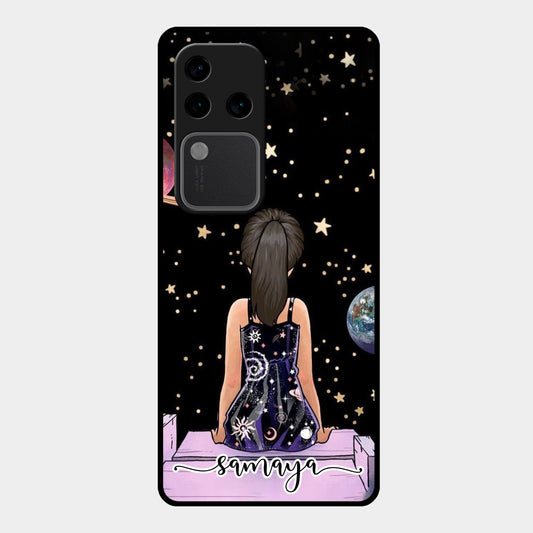 Moon Girl Glossy Metal Case Cover For Vivo