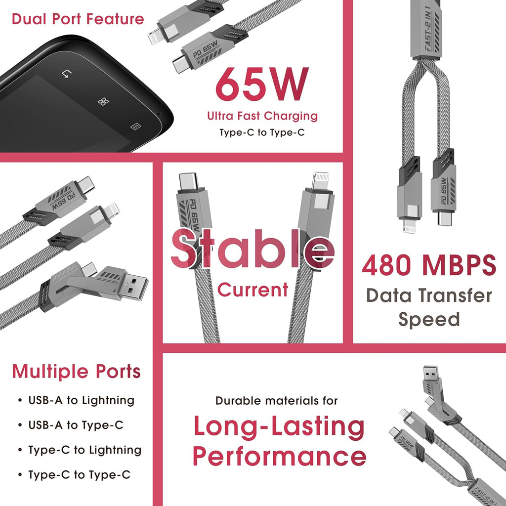 Ether+ Data Cable – 65W Fast Charging & High-Speed Data Transfer - ShopOnCliQ