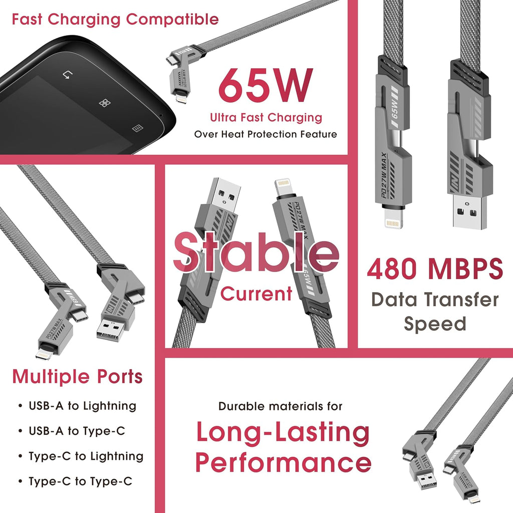 Ether Data Cable – 65W Fast Charging & High-Speed Data Transfer - ShopOnCliQ