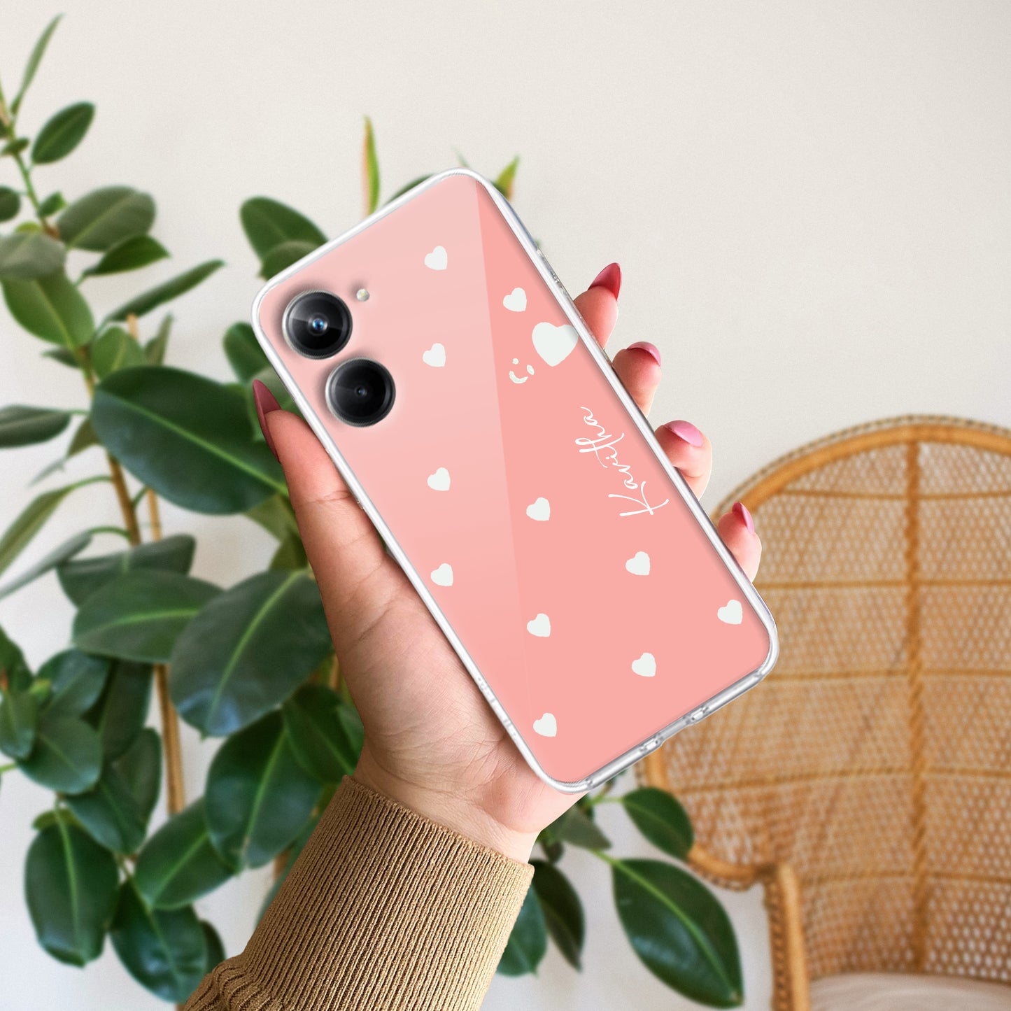 Be Loved Customize Transparent Silicon Case Peach For Realme/Narzo