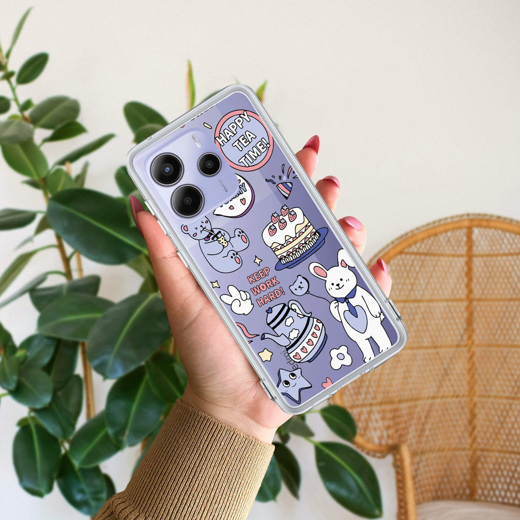Happy Tea Time Transparent Silicon Case For Redmi/Xiaomi - ShopOnCliQ