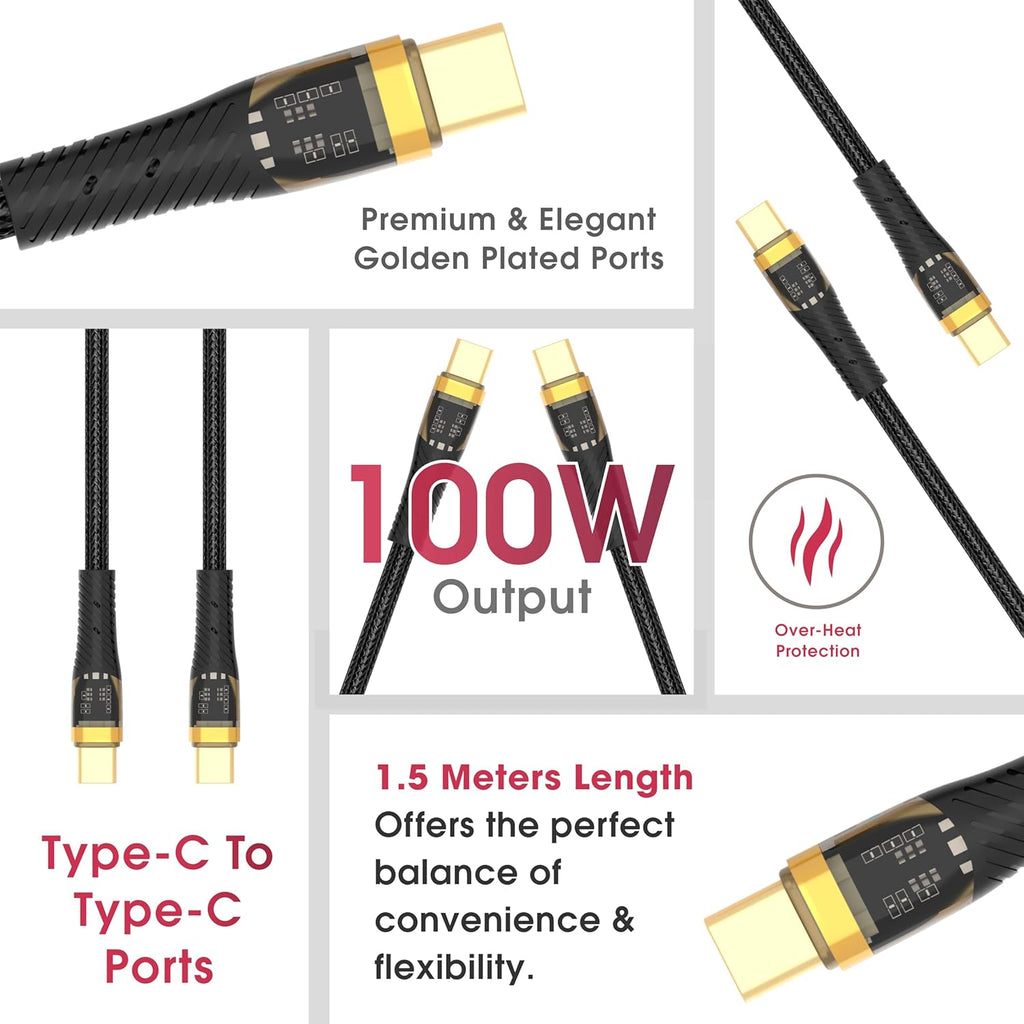 SYNERGY Type-C to Type-C 100W Fast Charging Cable | 1.5M - ShopOnCliQ