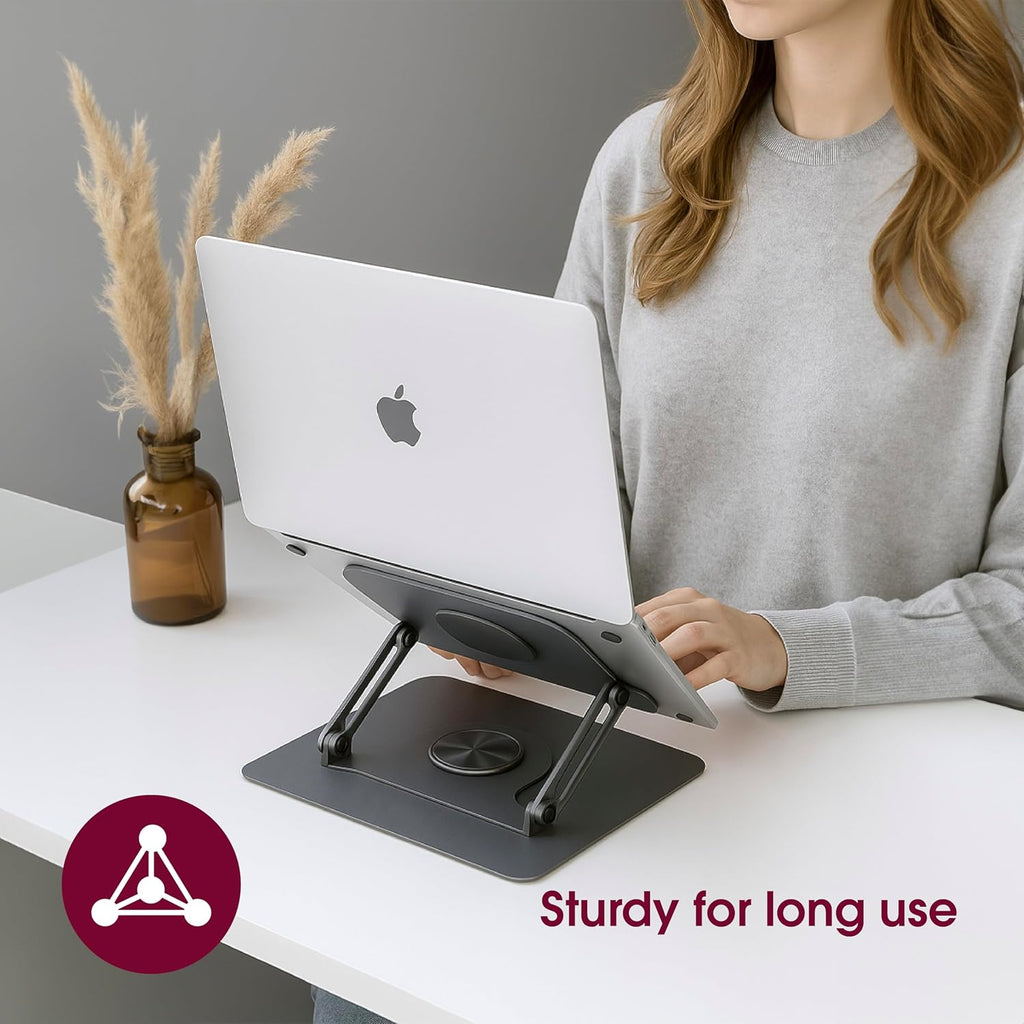 Elevate PRO Metal Laptop Stand with 360° Rotating Base | Adjustable - ShopOnCliQ