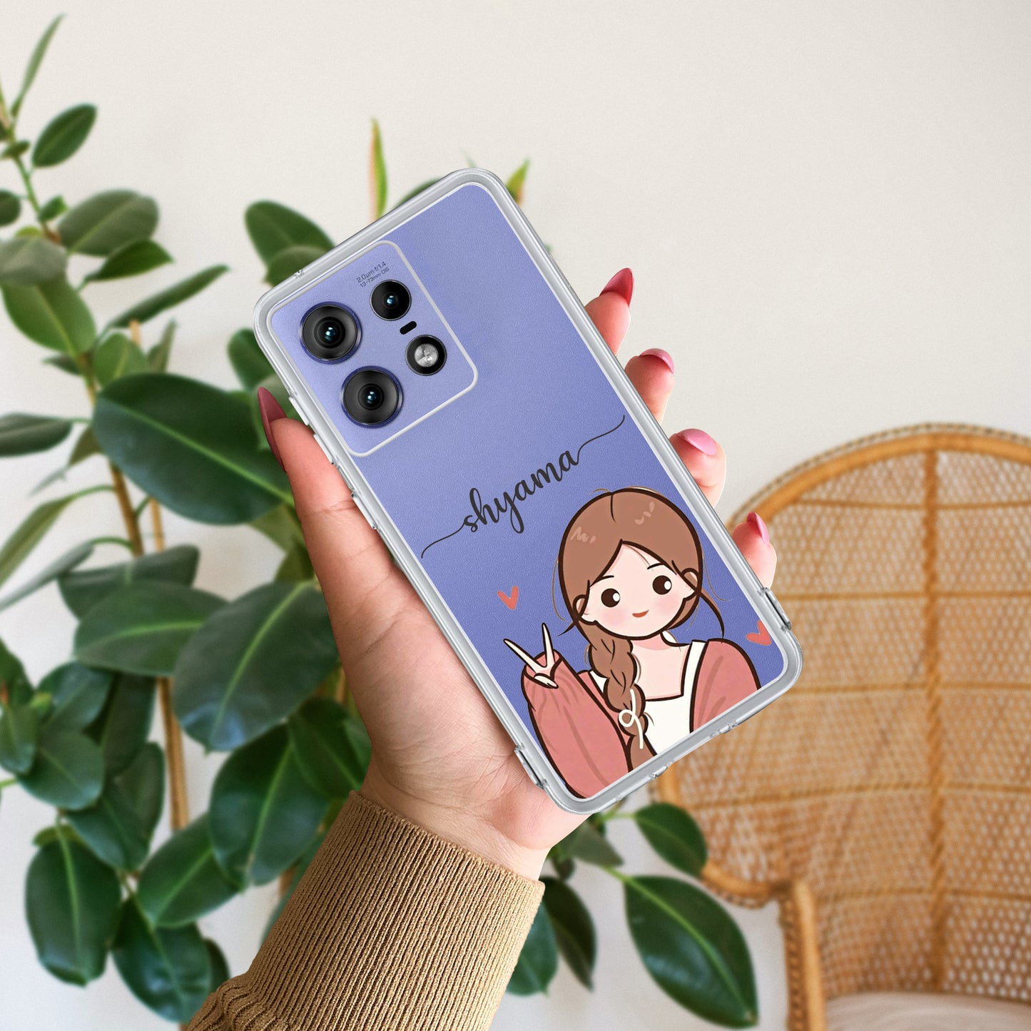 Cute Charm Customize Transparent Silicon Case For Motorola