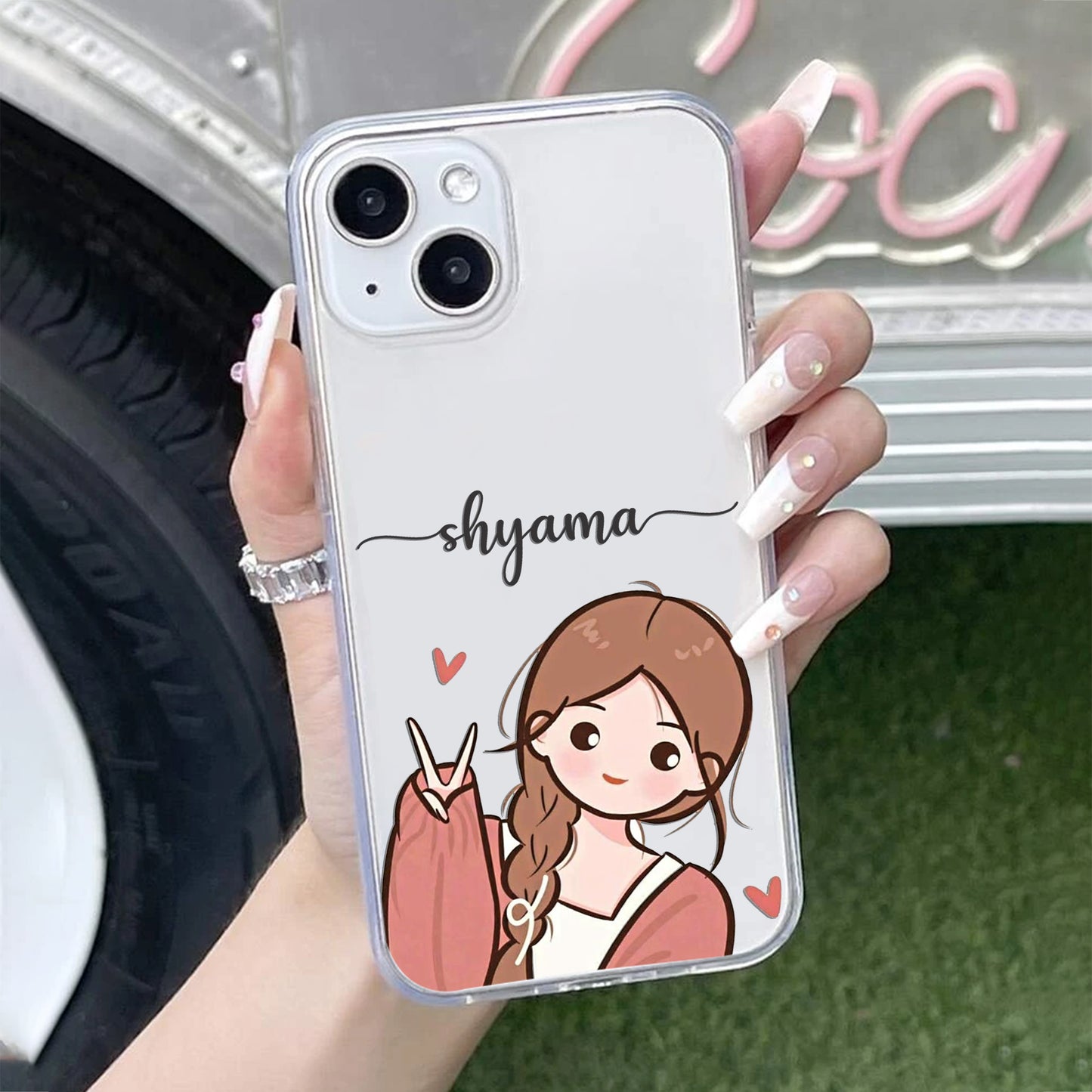 Cute Charm Customize Transparent Silicon Case For iPhone