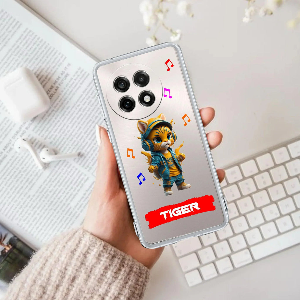 Music Cat Customize Transparent Silicon Case For OnePlus Nord CE 2 5G