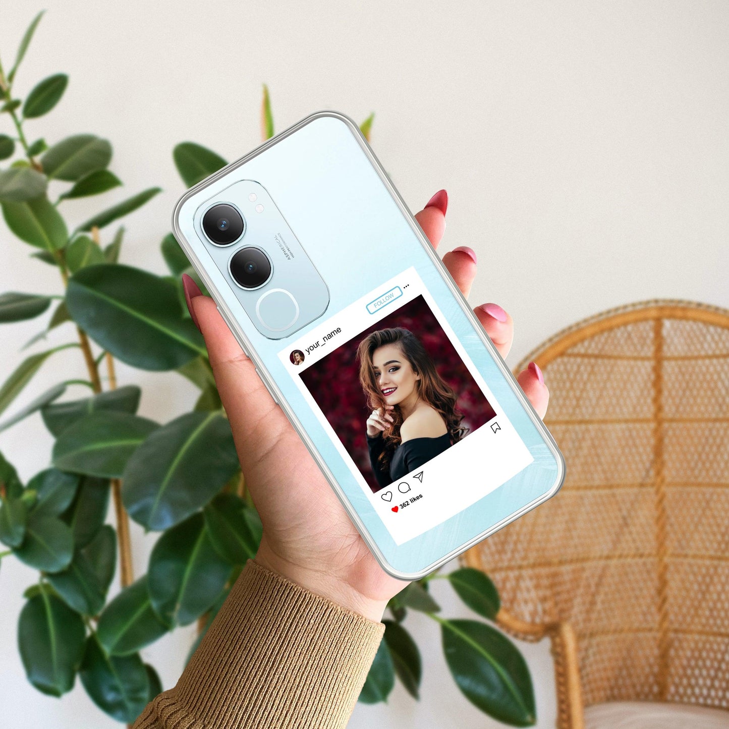 Customize Photo With Name Transparent Silicon Case For Vivo