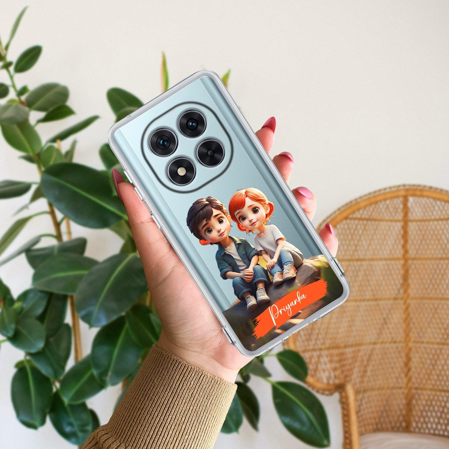 Cute Love Couple Customize Transparent Silicon Case For Redmi/Xiaomi