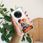 Cute Love Couple Customize Transparent Silicon Case For Oppo Reno 4 Pro