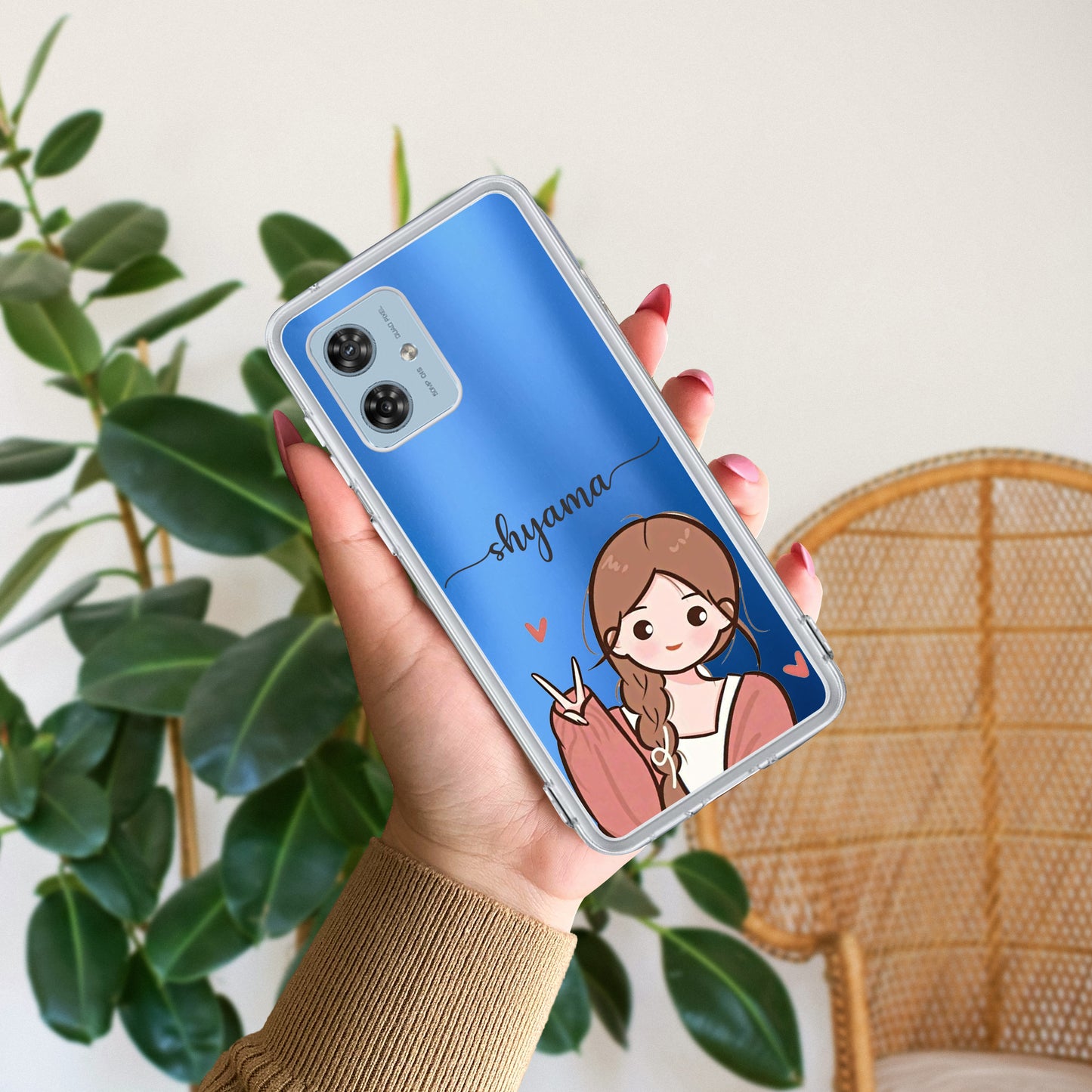 Cute Charm Customize Transparent Silicon Case For Motorola