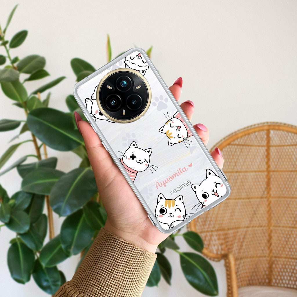 Cute Cat Customize Transparent Silicon Case For Realme/Narzo - ShopOnCliQ