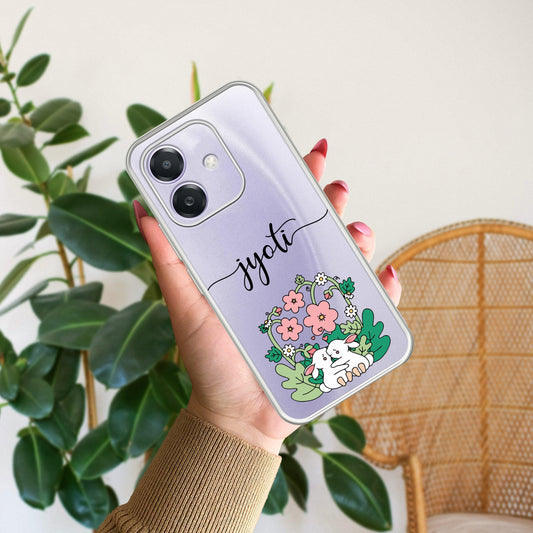 Cute Bunny Customize Transparent Silicon Case V2 For Oppo