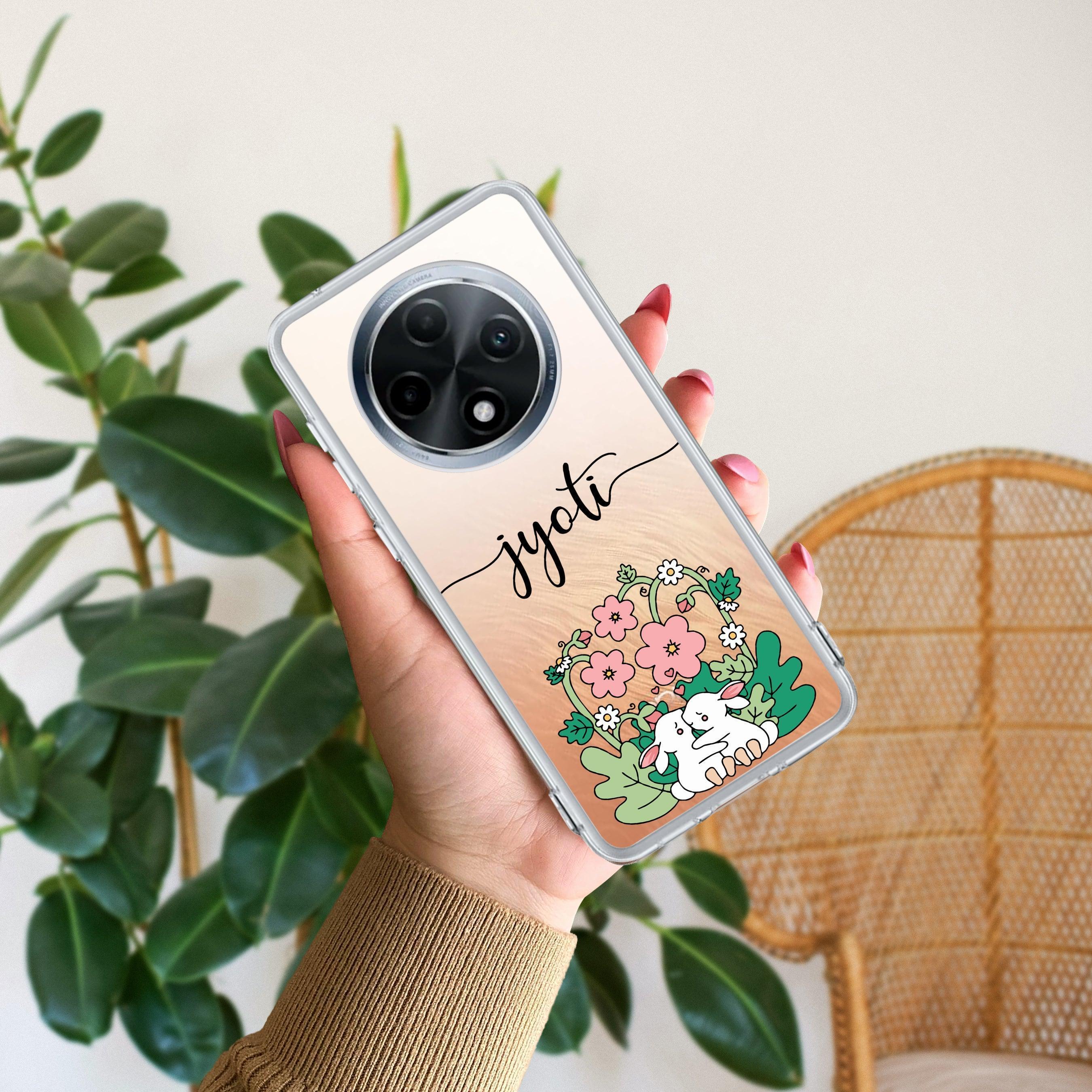Cute Bunny Customize Anti Yellow Case V2 For Oppo F27 5G