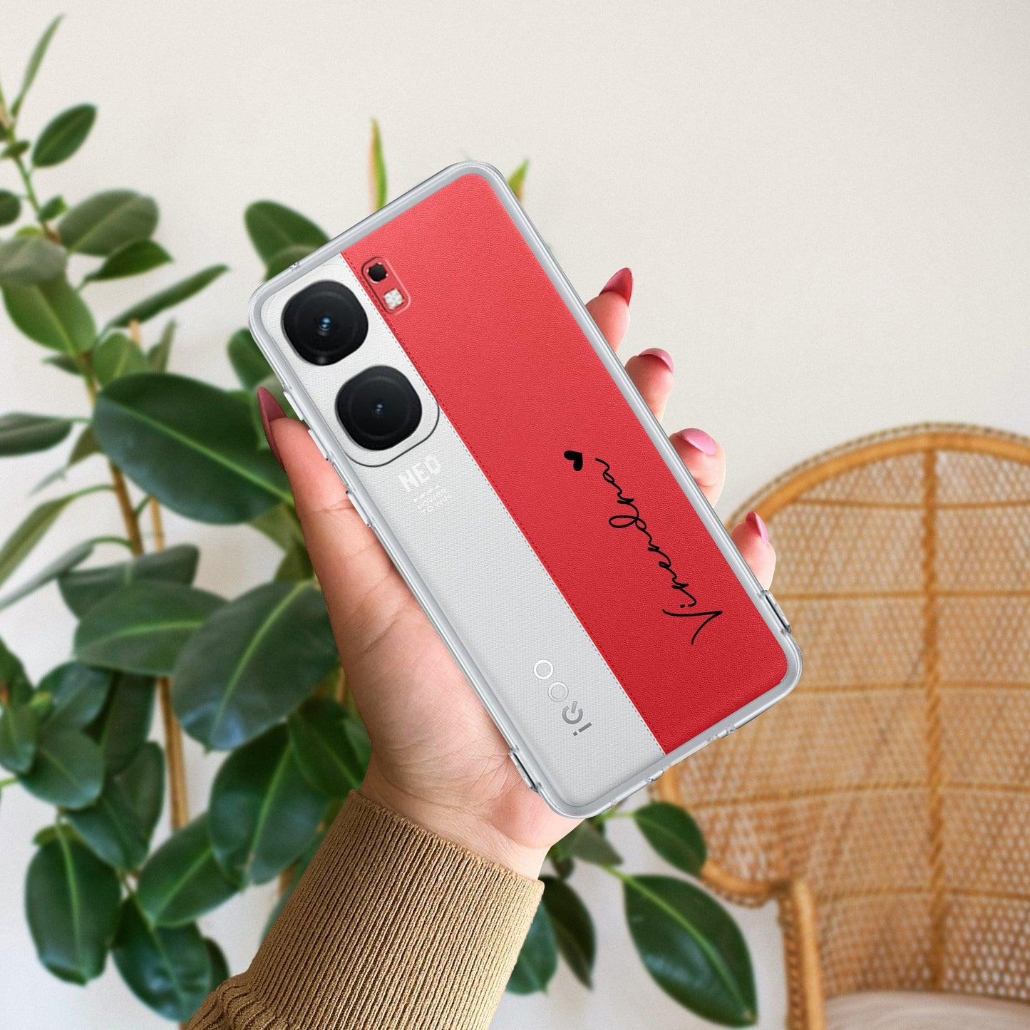 Customize Name Anti Yellow Clear Phone Case For iQOO - ShopOnCliQ